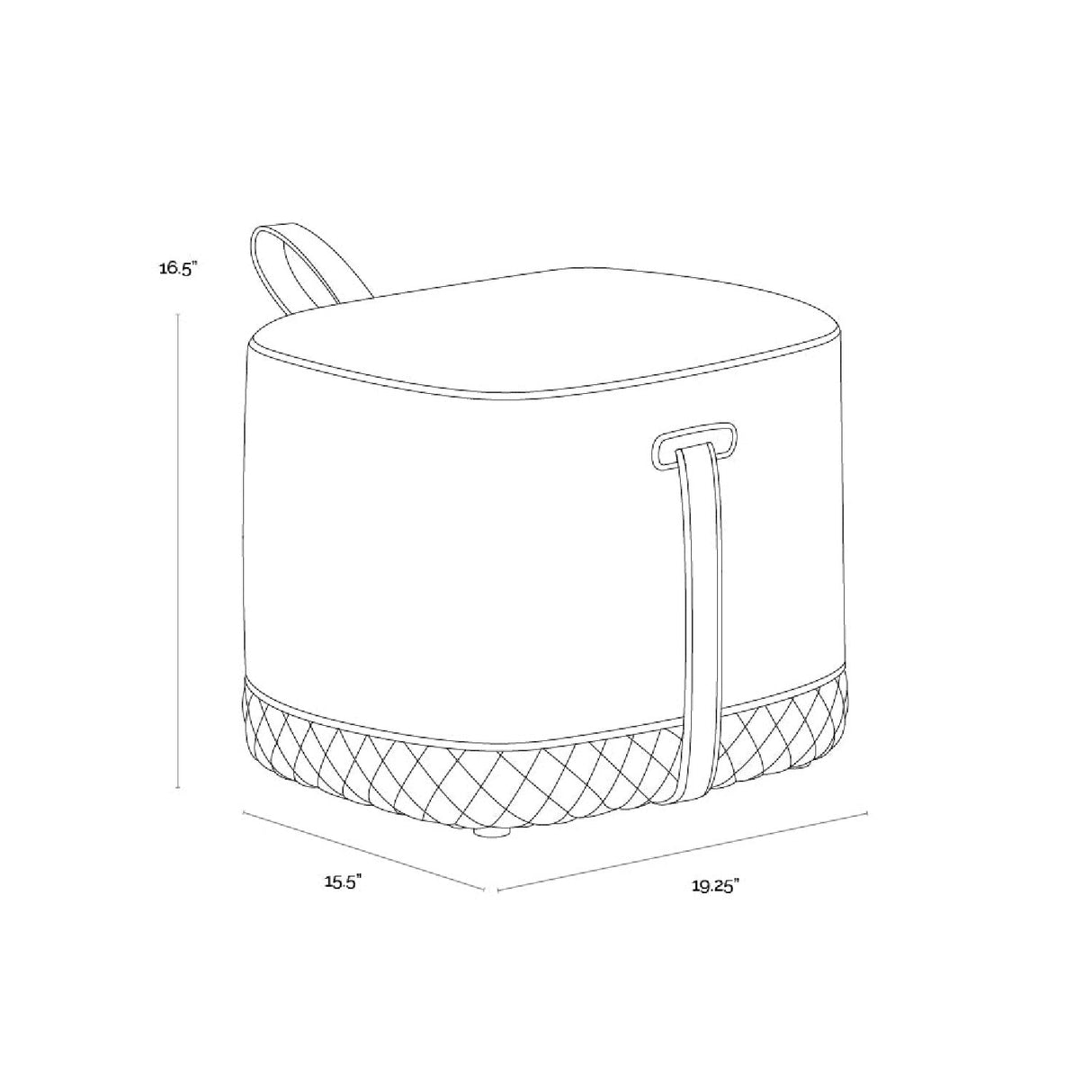 Black Leather-Inspired Ottoman by Splendido Axio, alternate view 8