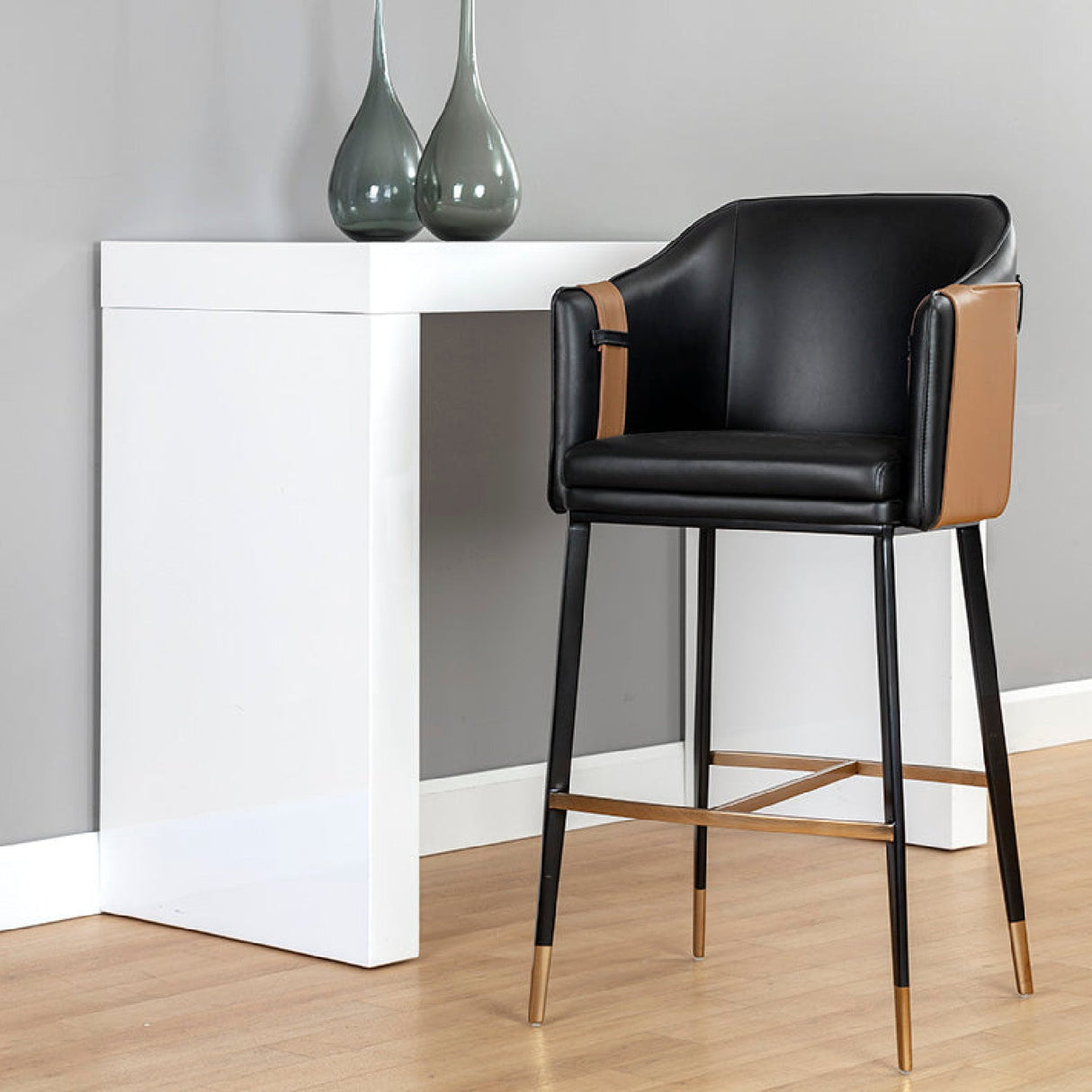 Two-Toned Leather Bar Stool by Splendido Carter Barstool, alternate view 10