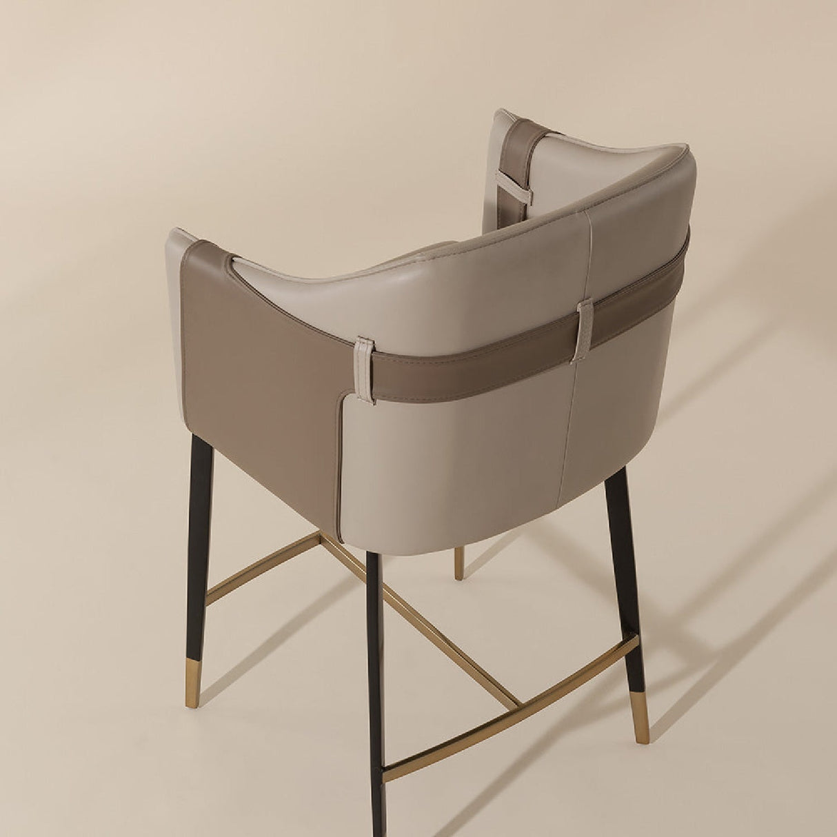 Two-Toned Leather Counter Stool by Splendido Carter, alternate view 3