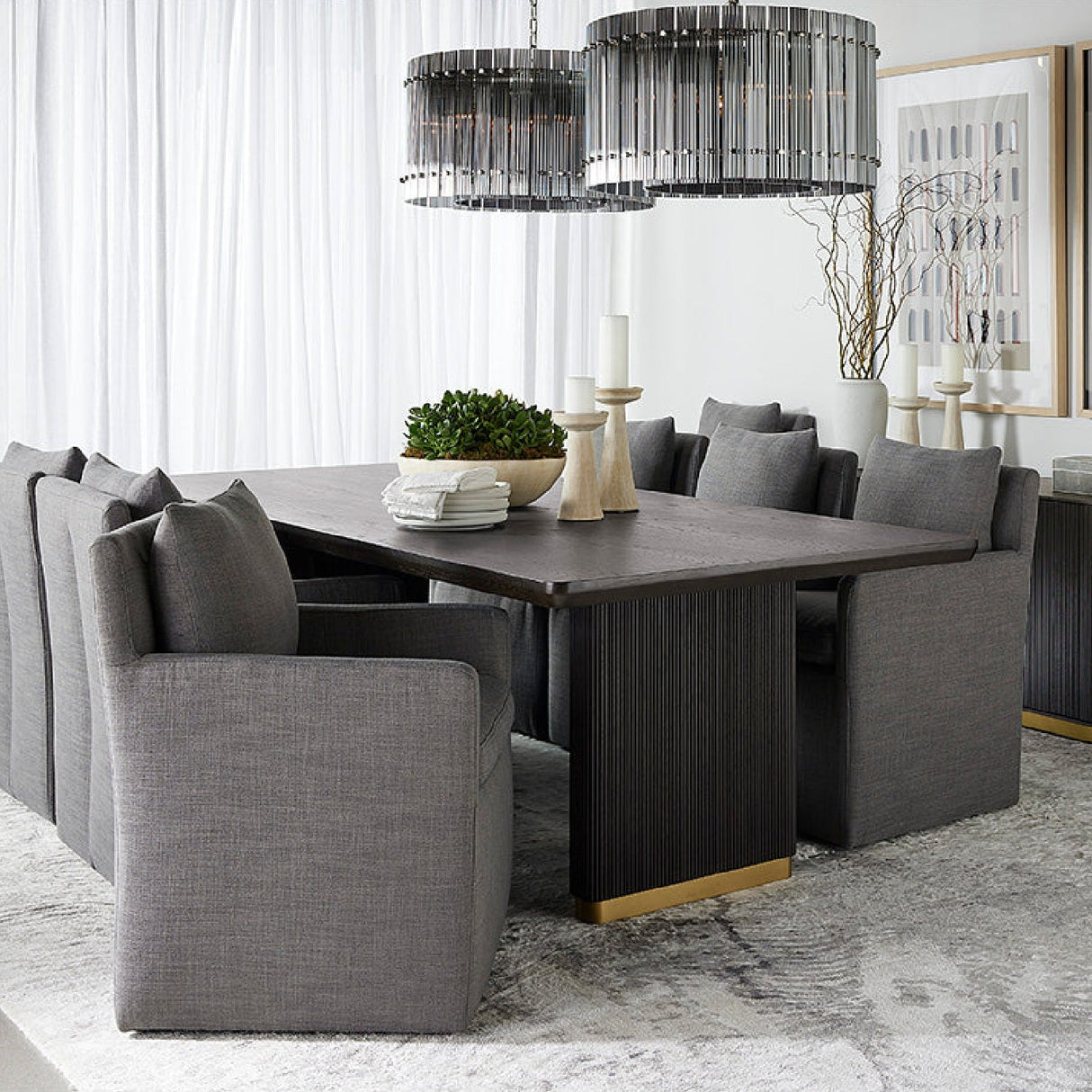 Linen Wheeled Dining Chair by Splendido Glenrose, alternate view 14