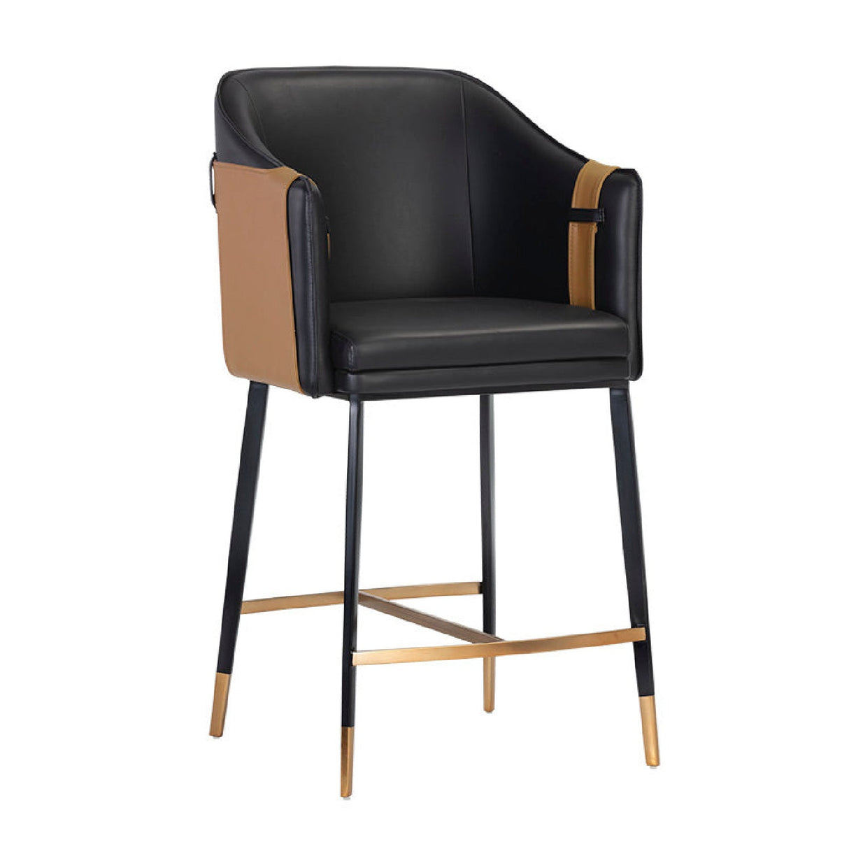Two-Toned Leather Counter Stool by Splendido Carter, alternate view 8