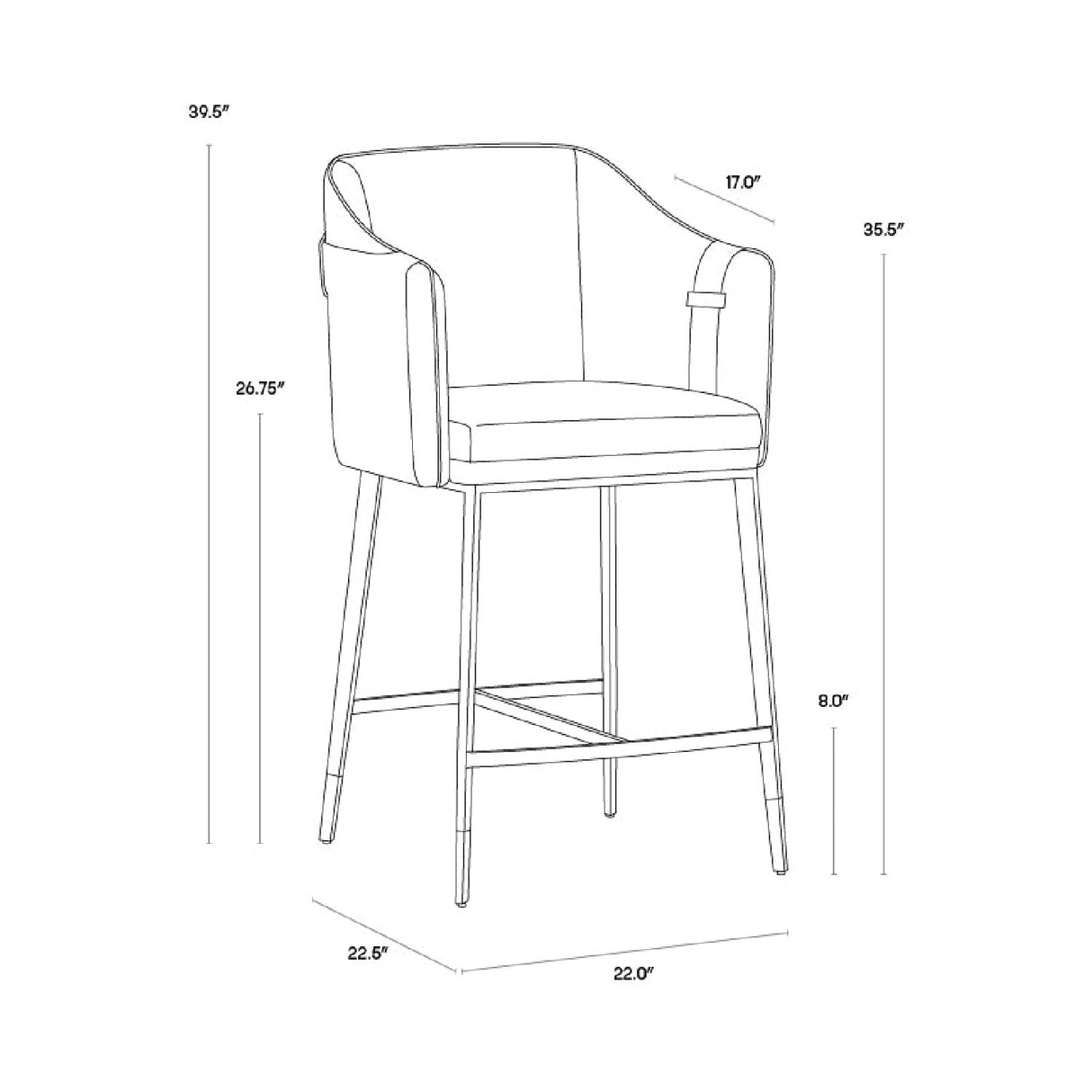 Two-Toned Leather Counter Stool by Splendido Carter, alternate view 15