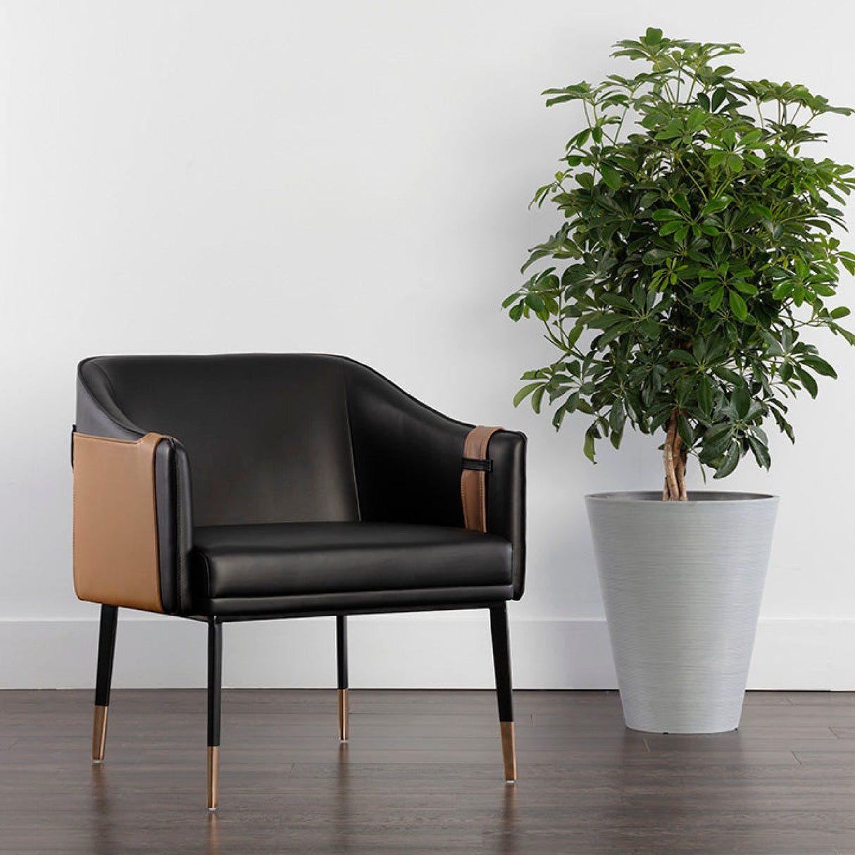 Two-Toned Leather Lounge Chair by Splendido Carter Accent Chair, alternate view 11