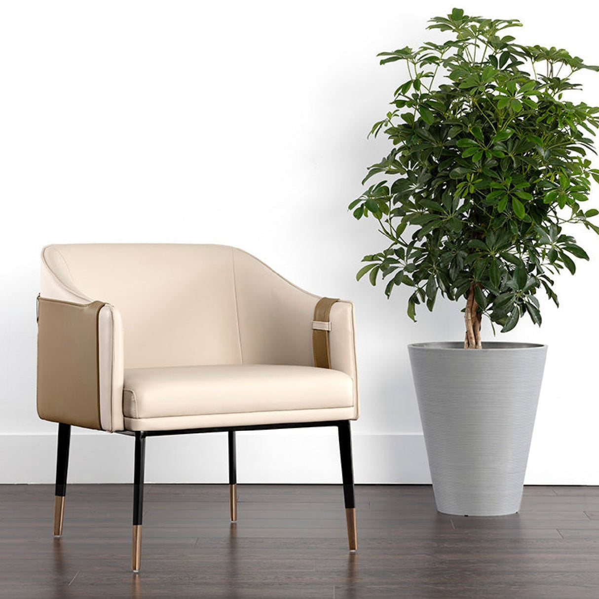 Two-Toned Leather Lounge Chair by Splendido Carter Accent Chair, alternate view 2