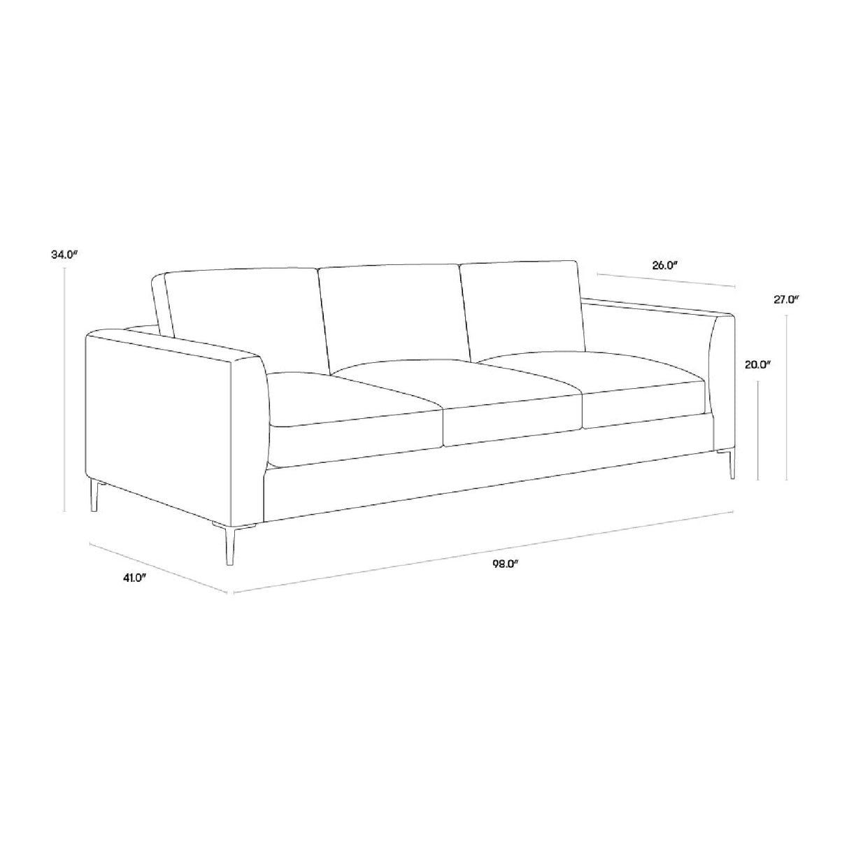 Minimalist Fabric Sofa by Splendido Byward, alternate view 14