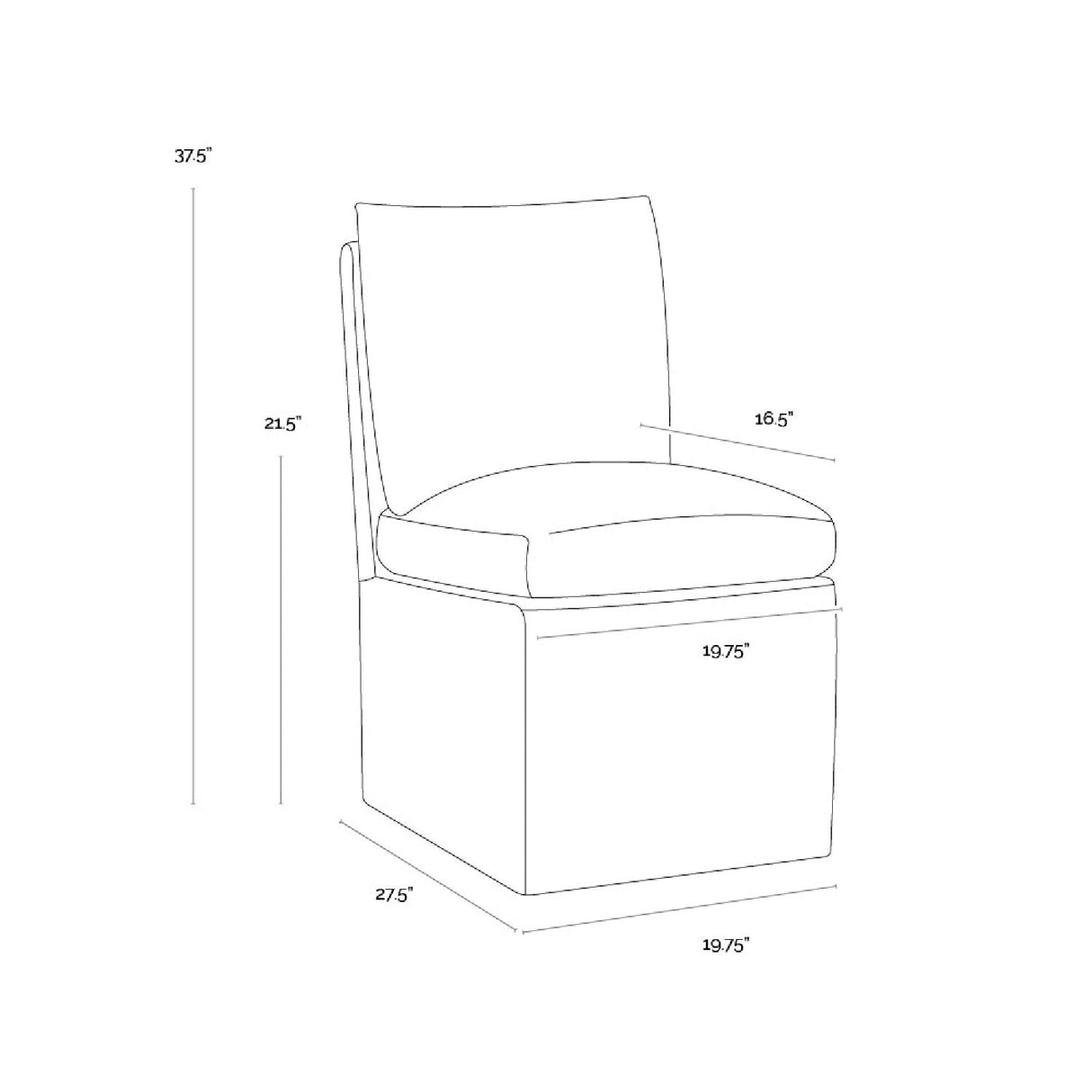 White Linen Wheeled Dining Chair by Splendido Glenrose, alternate view 13
