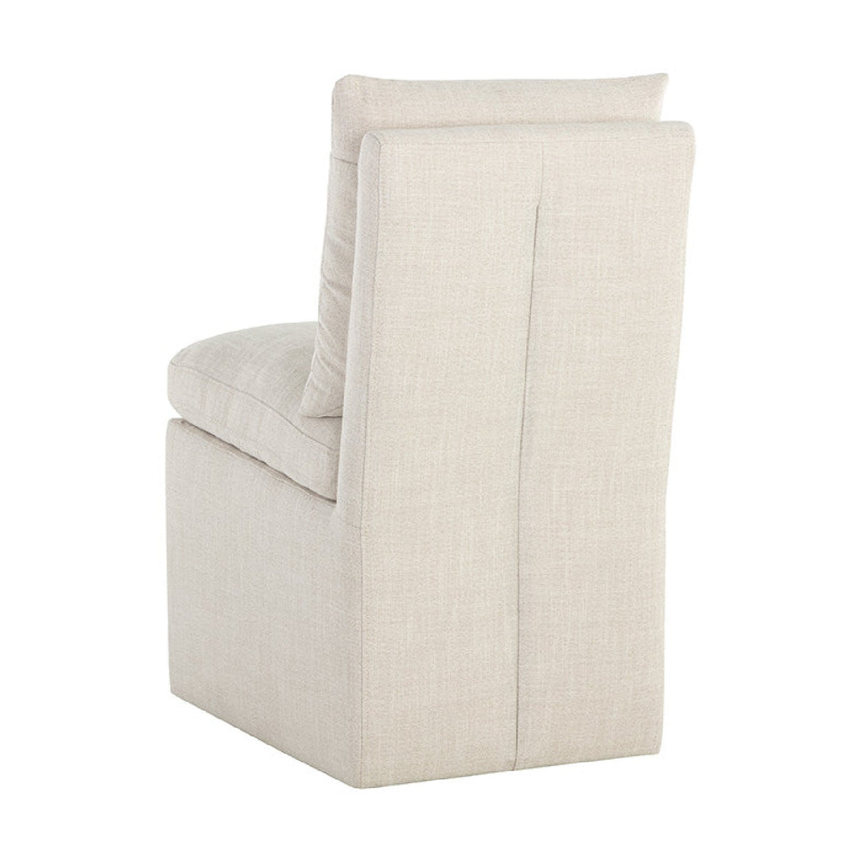 Modern European furniture - White Linen Wheeled Dining Chair - www.oroa.com