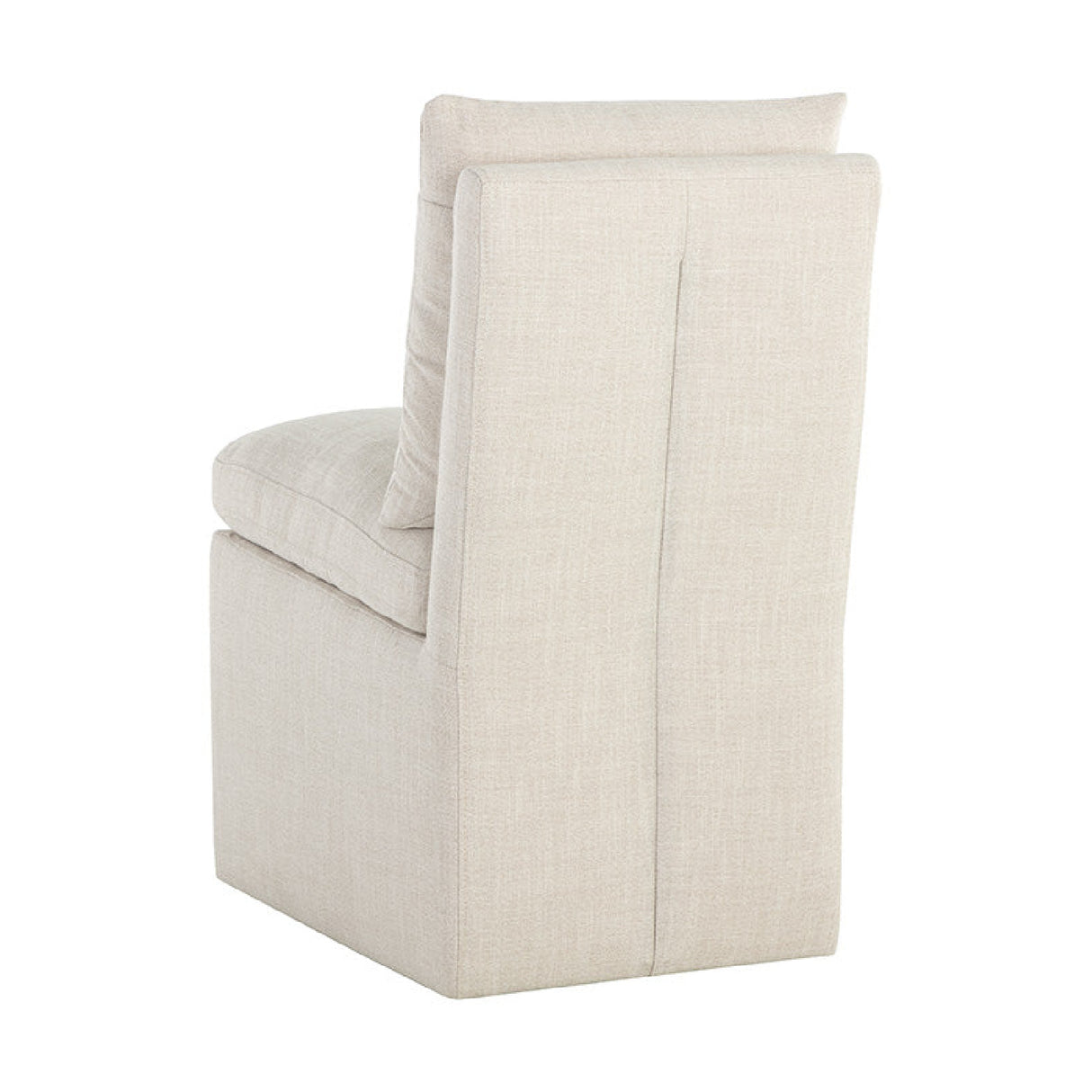White Linen Wheeled Dining Chair by Splendido Glenrose, alternate view 4