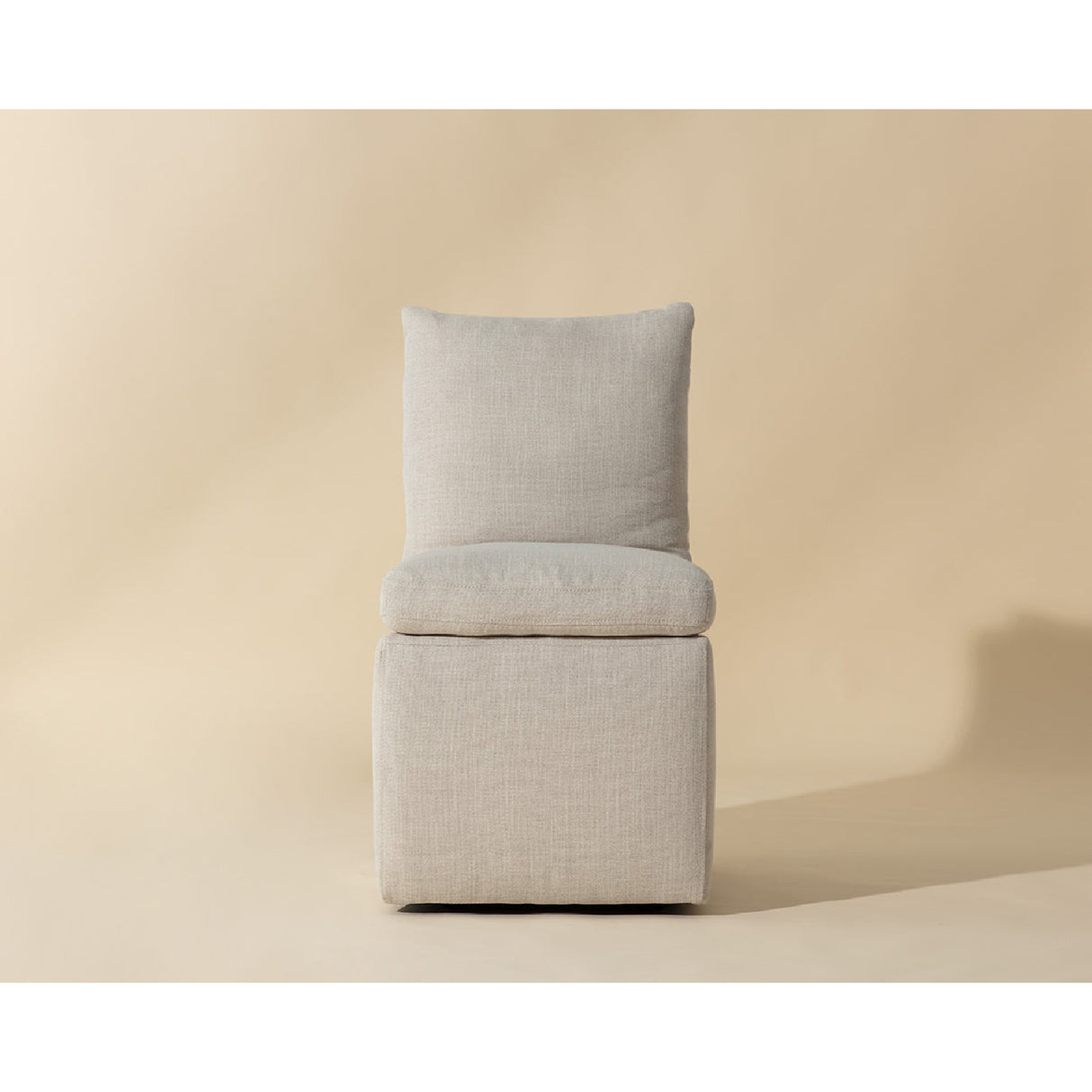 White Linen Wheeled Dining Chair by Splendido Glenrose, alternate view 8