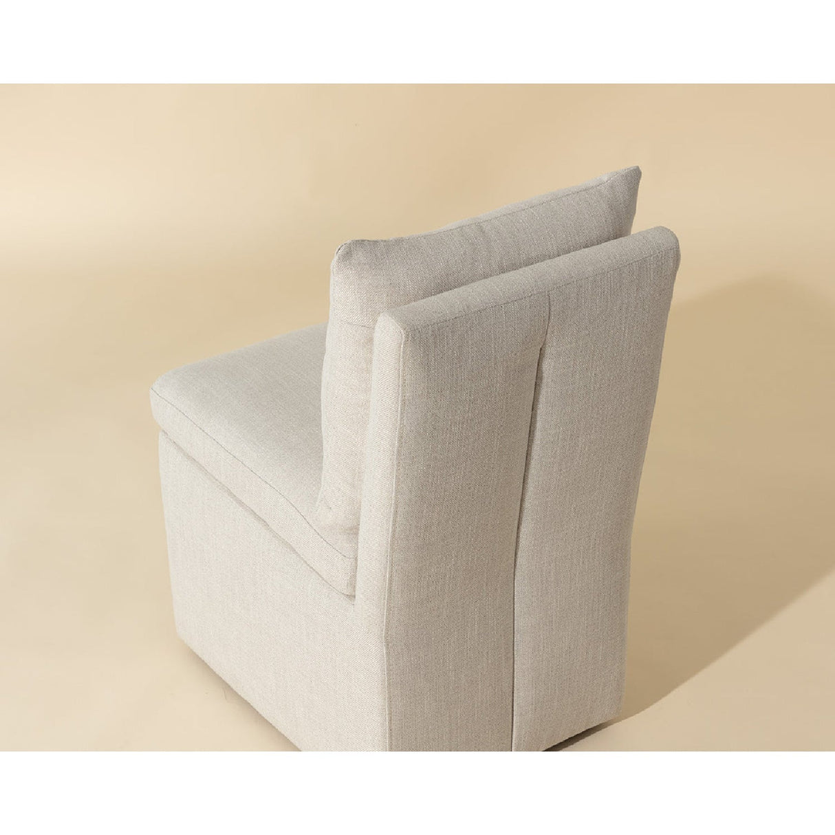 White Linen Wheeled Dining Chair by Splendido Glenrose, alternate view 10