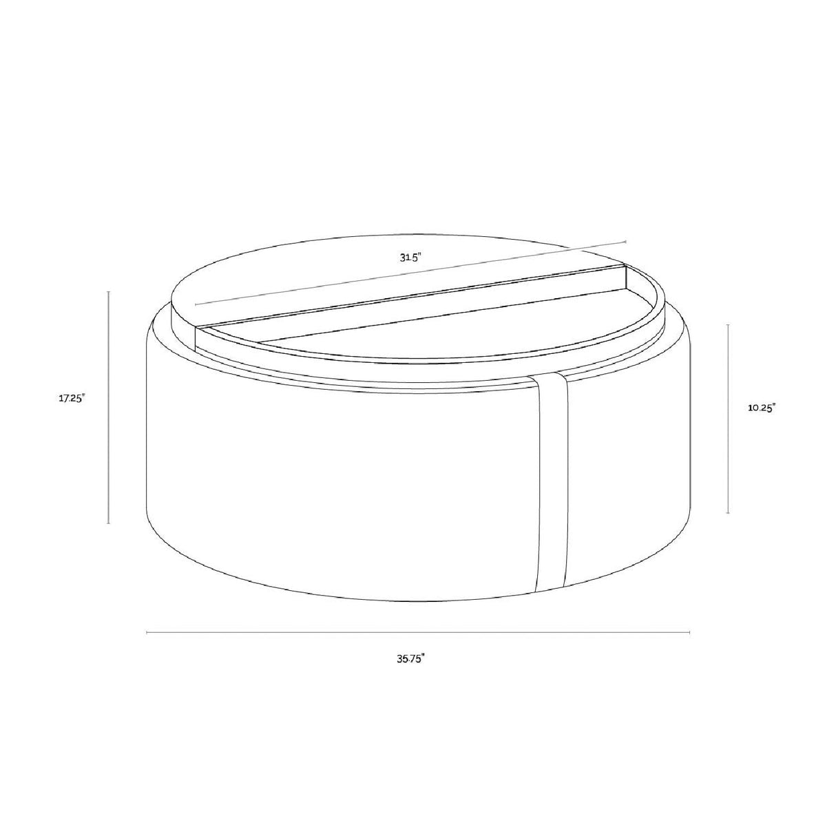 Round Leather Wheeled Storage Ottoman by Splendido Borelli, alternate view 23