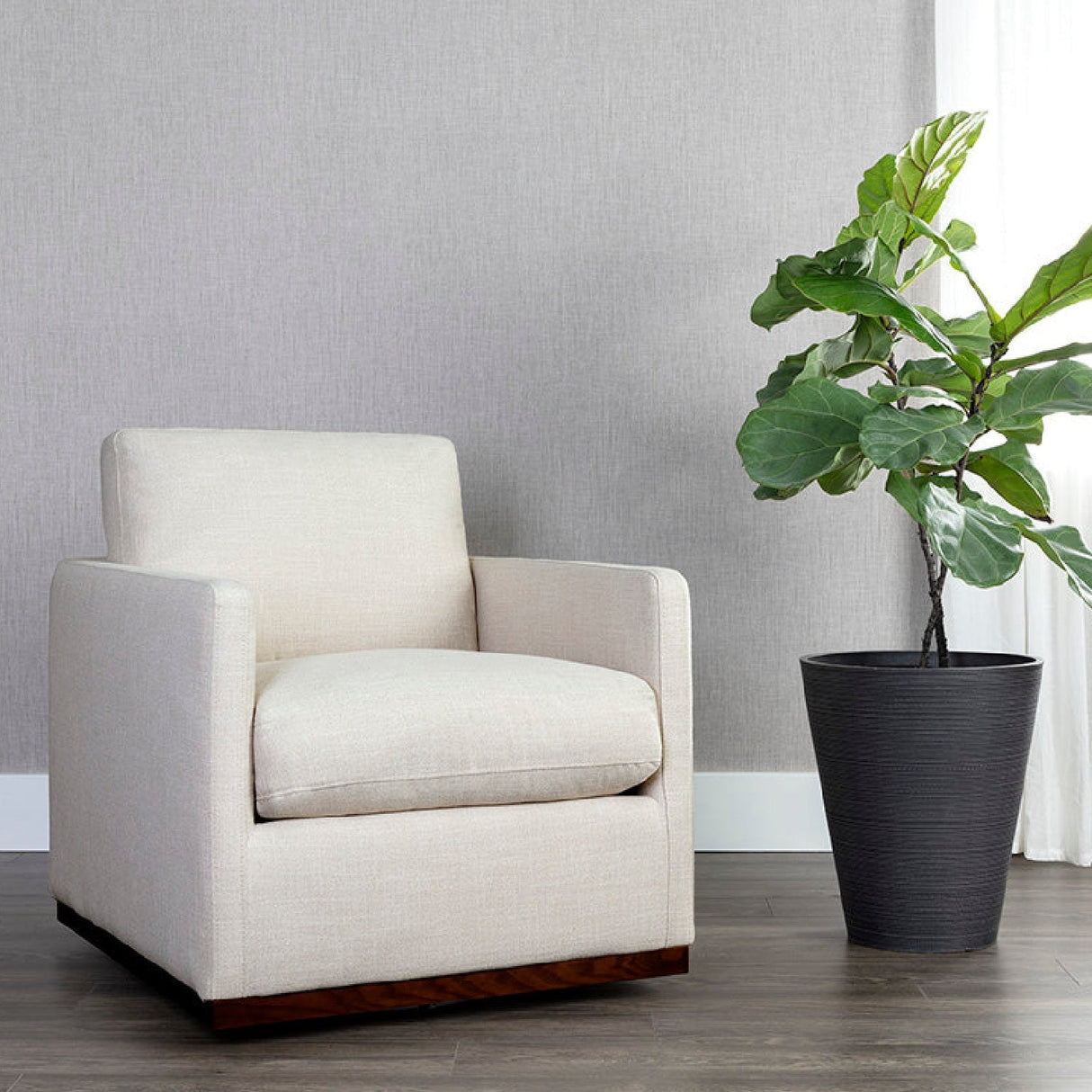 Track-Armed Swivel Lounge Chair by Splendido Portman Accent Chair, alternate view 2