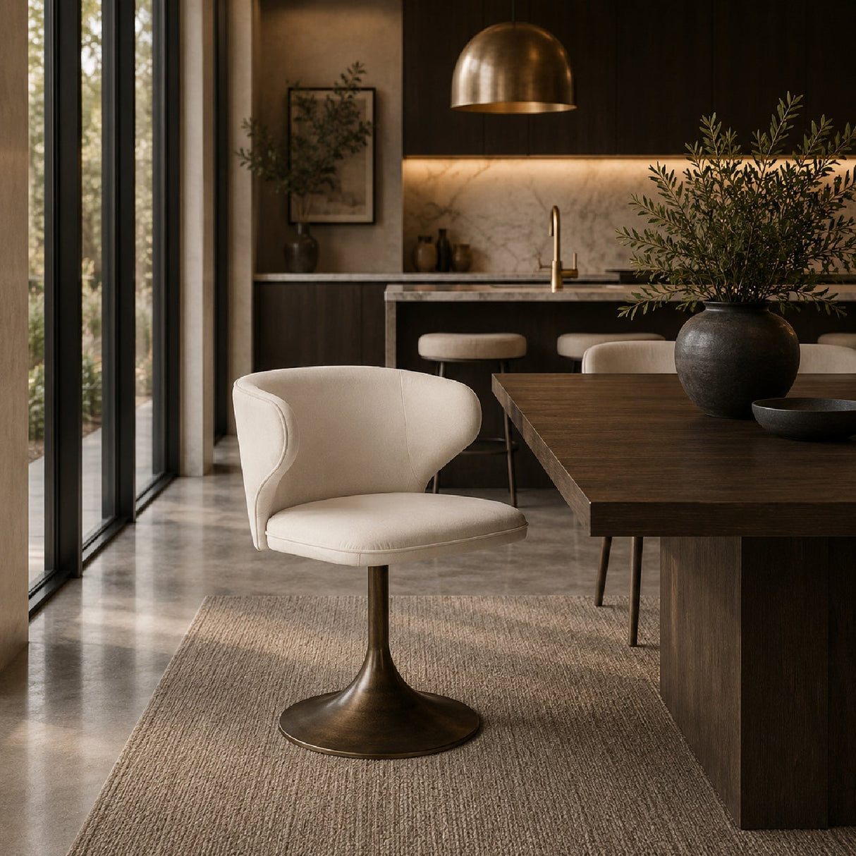 Pedestal Swivel Dining Chair by Splendido Simone, alternate view 2