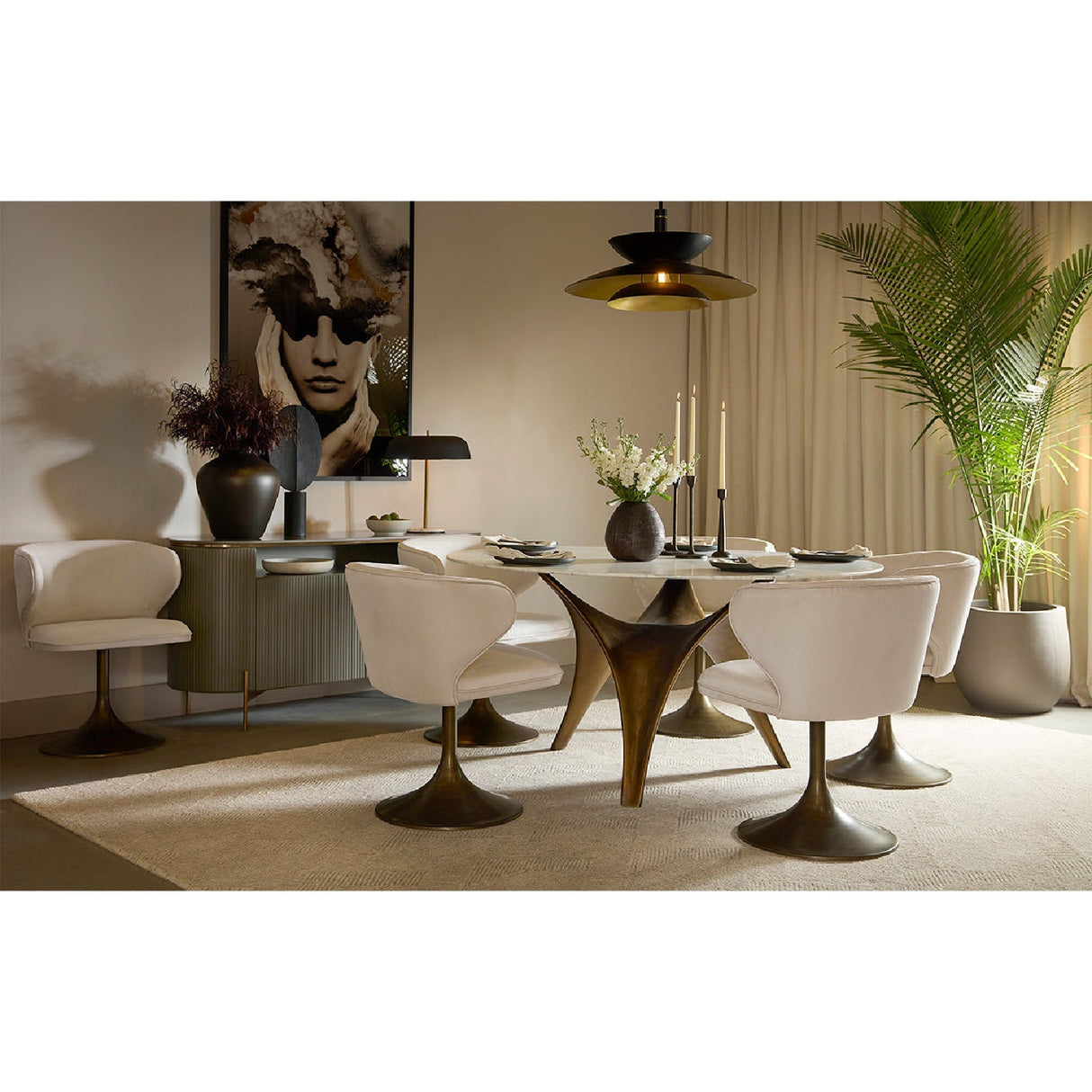 Pedestal Swivel Dining Chair by Splendido Simone, alternate view 10