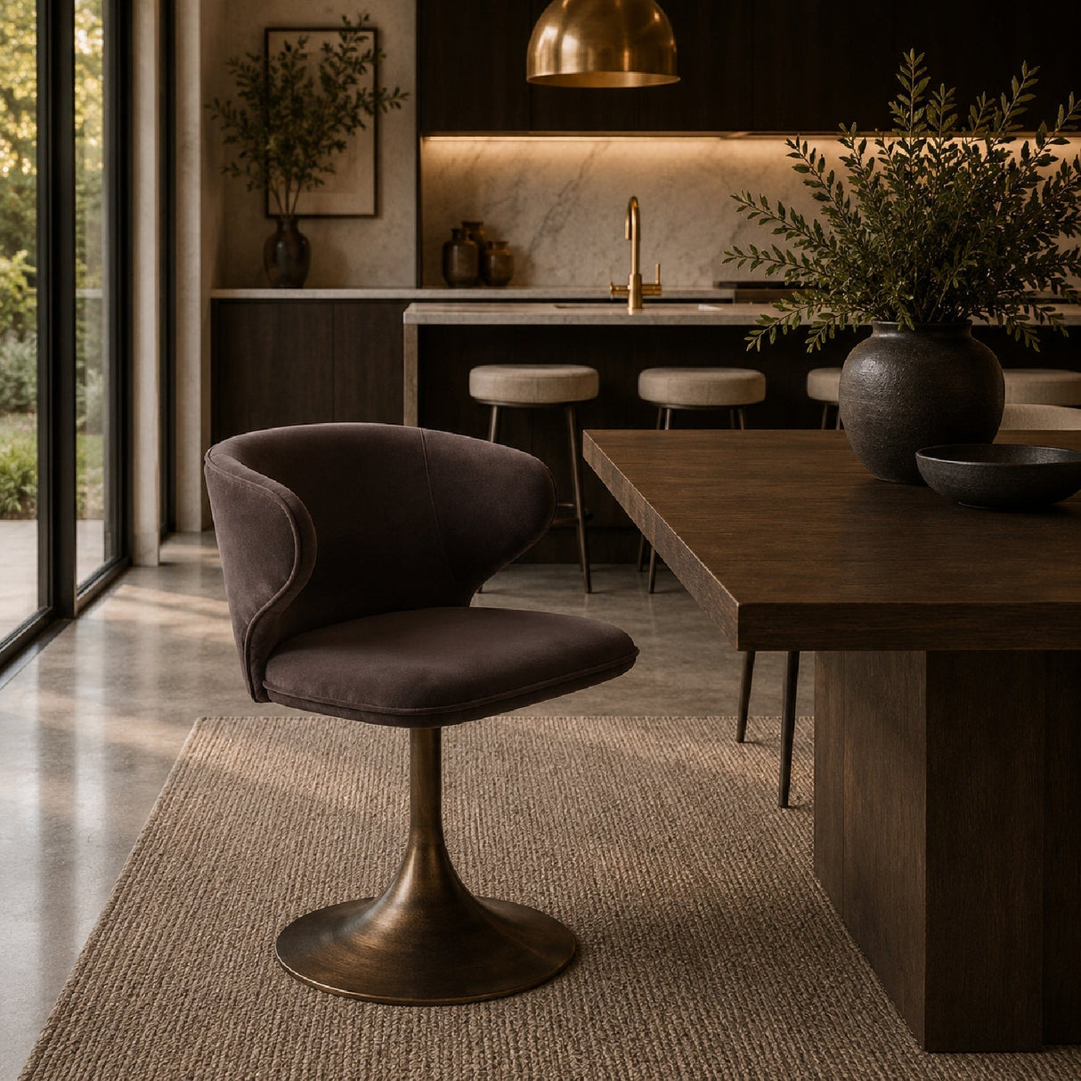 Pedestal Swivel Dining Chair by Splendido Simone, alternate view 12