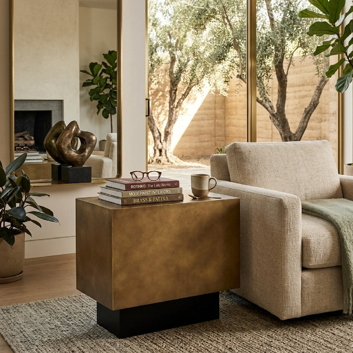 Rectangular Brass Side Table by Splendido Blakely, alternate view 2