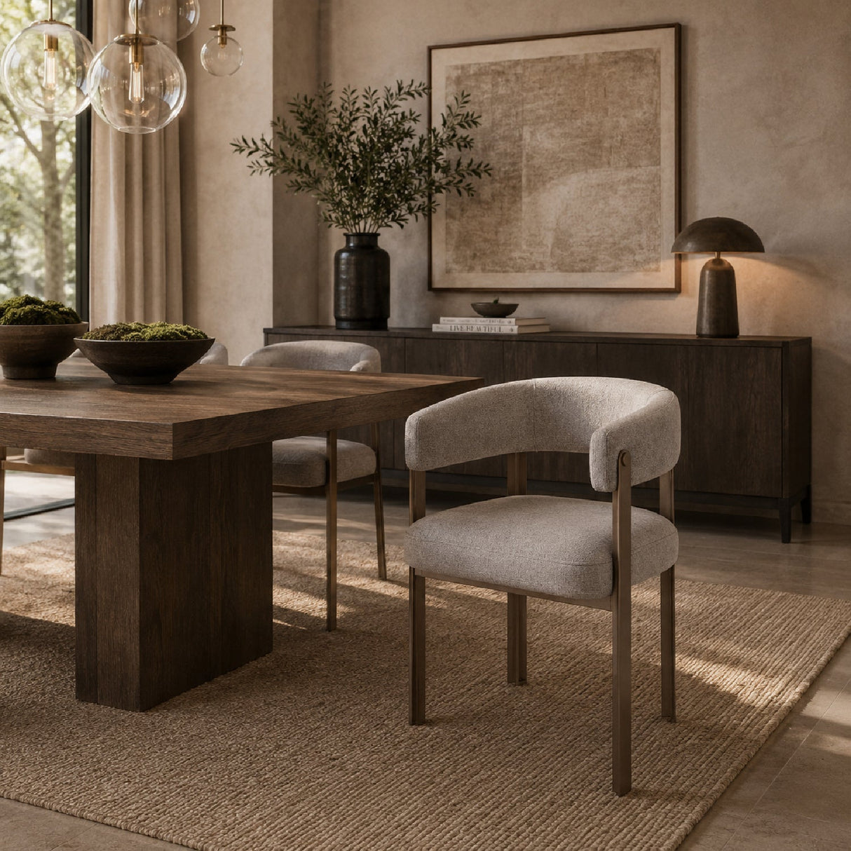 Curved Wood Frame Dining Armchair by Splendido Mae Dining Chair, alternate view 2
