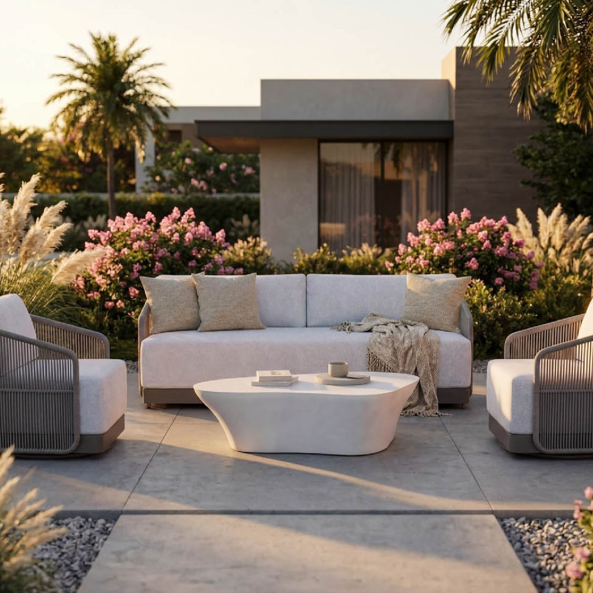 Gray Rope Outdoor Sofa by Splendido Allariz, alternate view 2