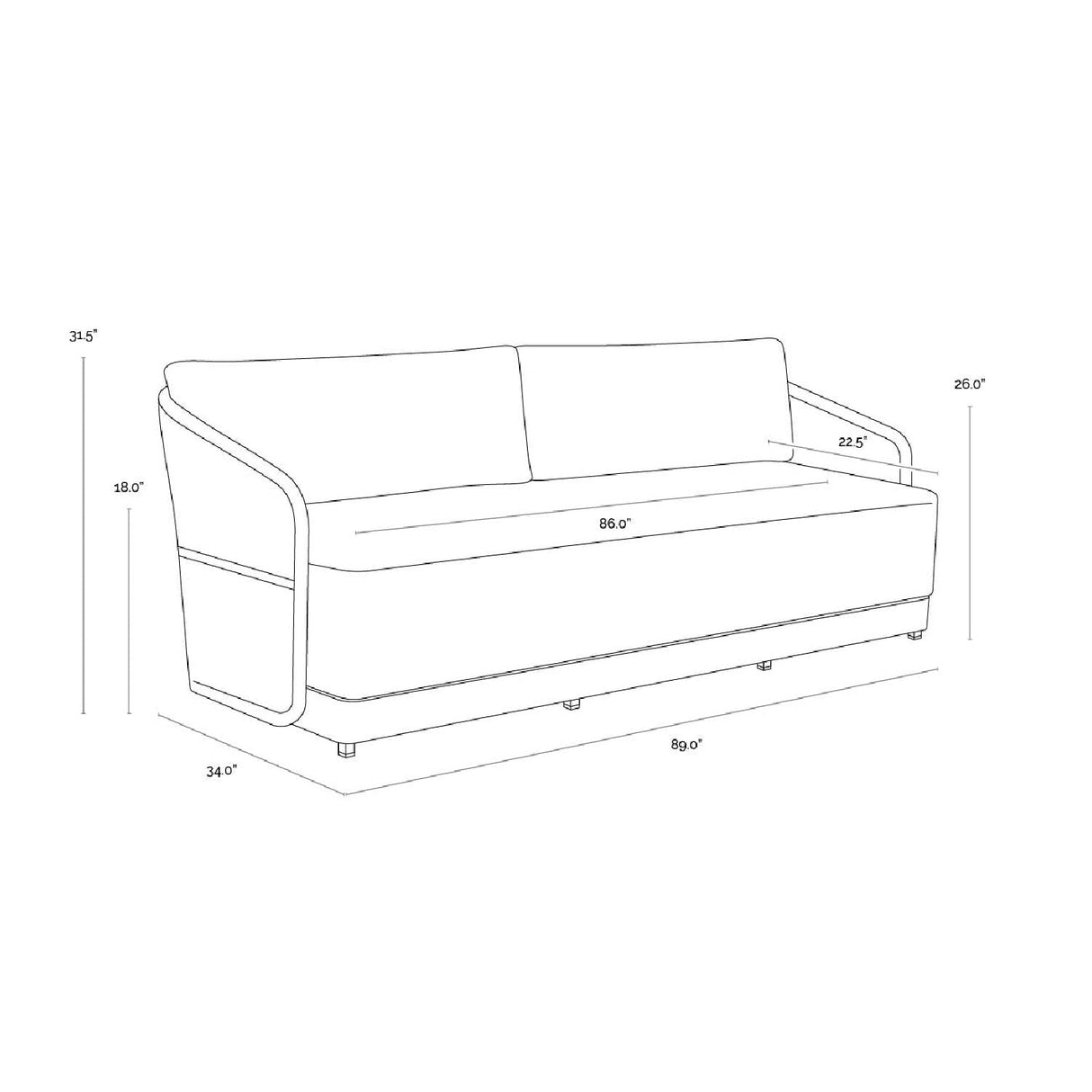 Gray Rope Outdoor Sofa by Splendido Allariz, alternate view 9