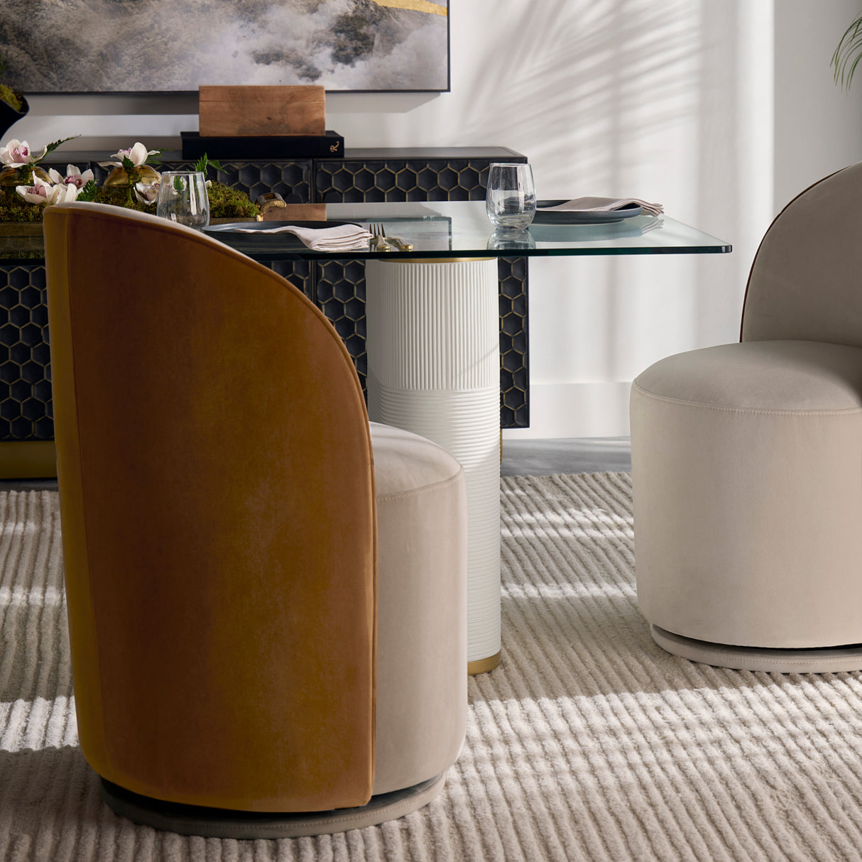 Fabric Swivel Dining Chair by Splendido Cavoli, alternate view 2