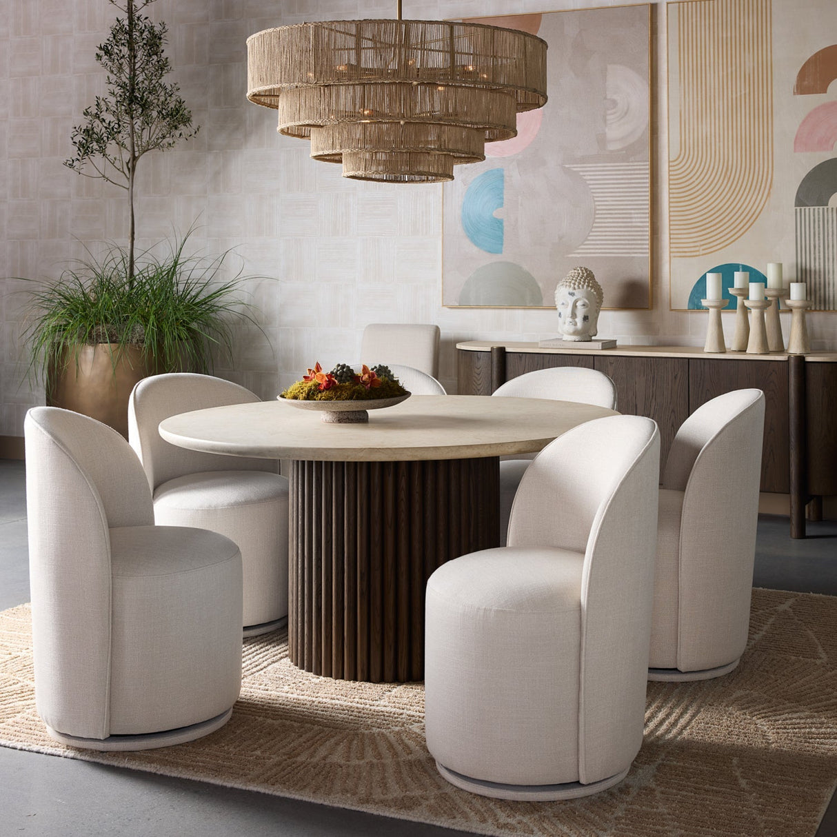 Fabric Swivel Dining Chair by Splendido Cavoli, alternate view 13