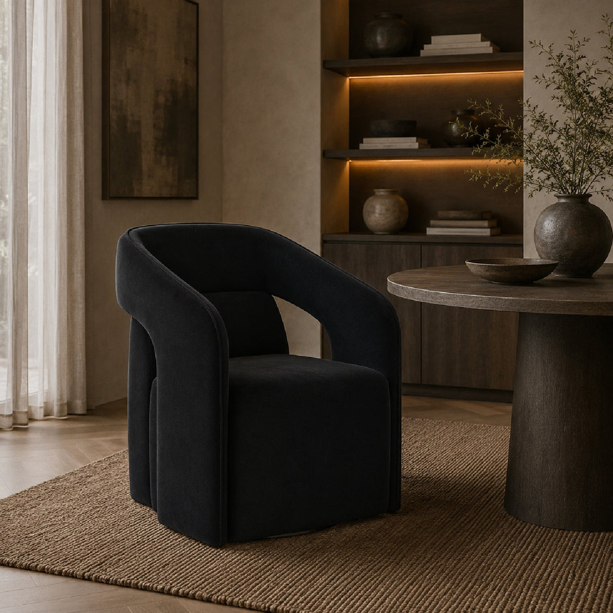 Fabric Upholstered Wheel Dining Armchair by Splendido Kendrick Dining Chair, alternate view 13