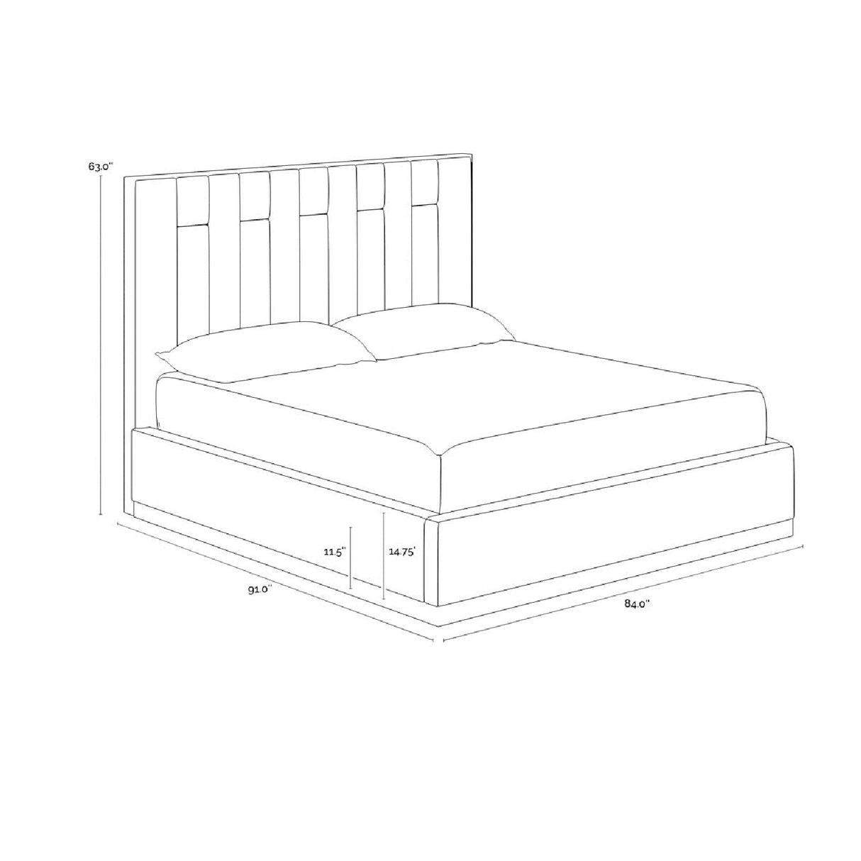 Channeled Cream King Bed by Splendido Nemu, alternate view 5