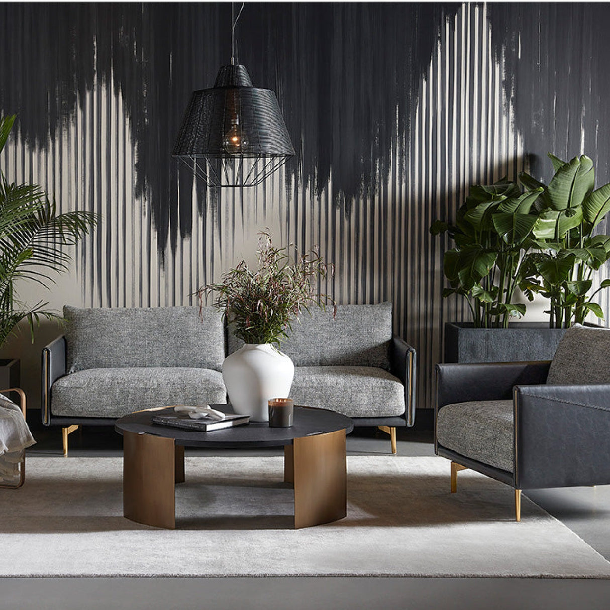 Modern European furniture - Black Leather Framed Sofa - www.oroa.com