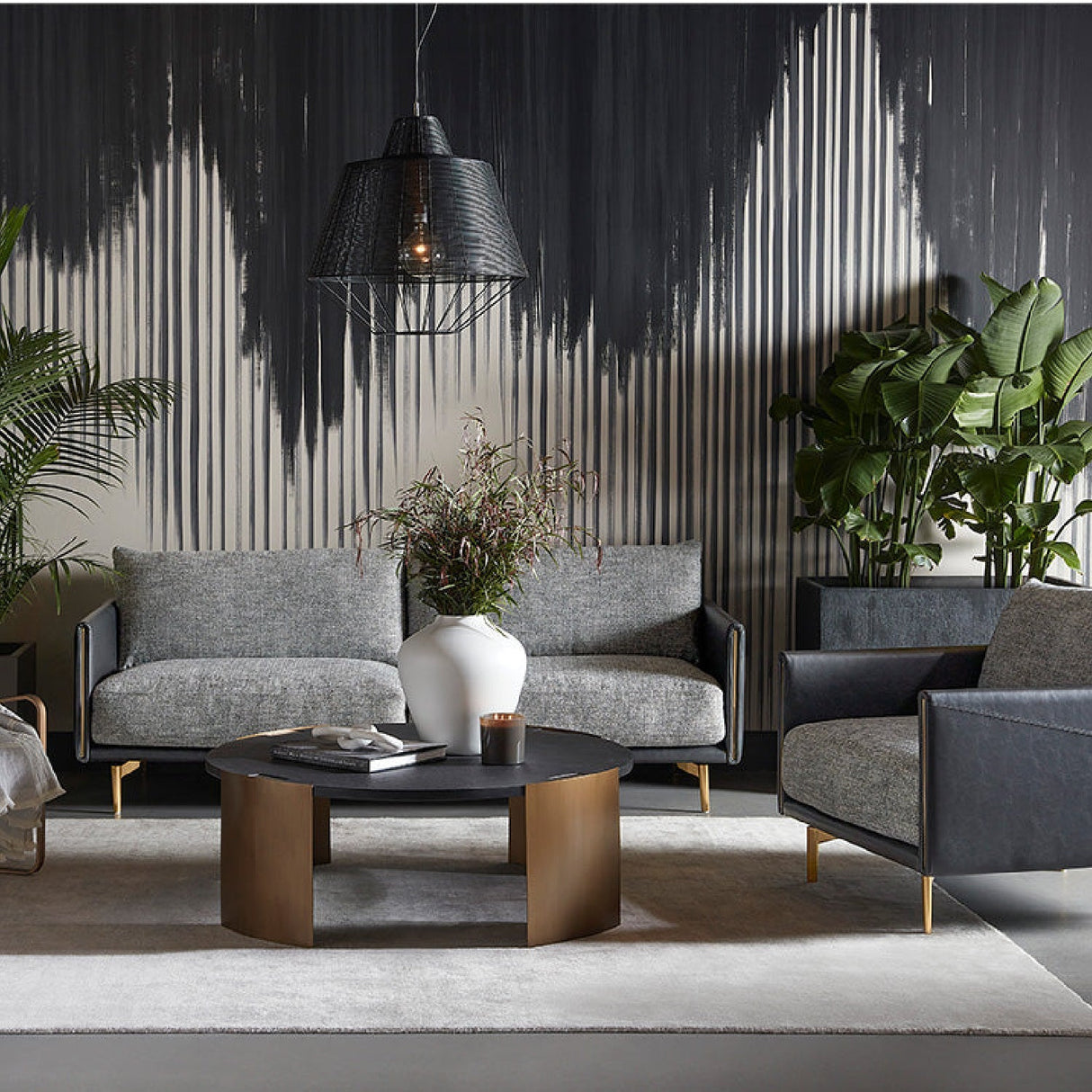 Black Leather Framed Sofa by Splendido Ashi, alternate view 2