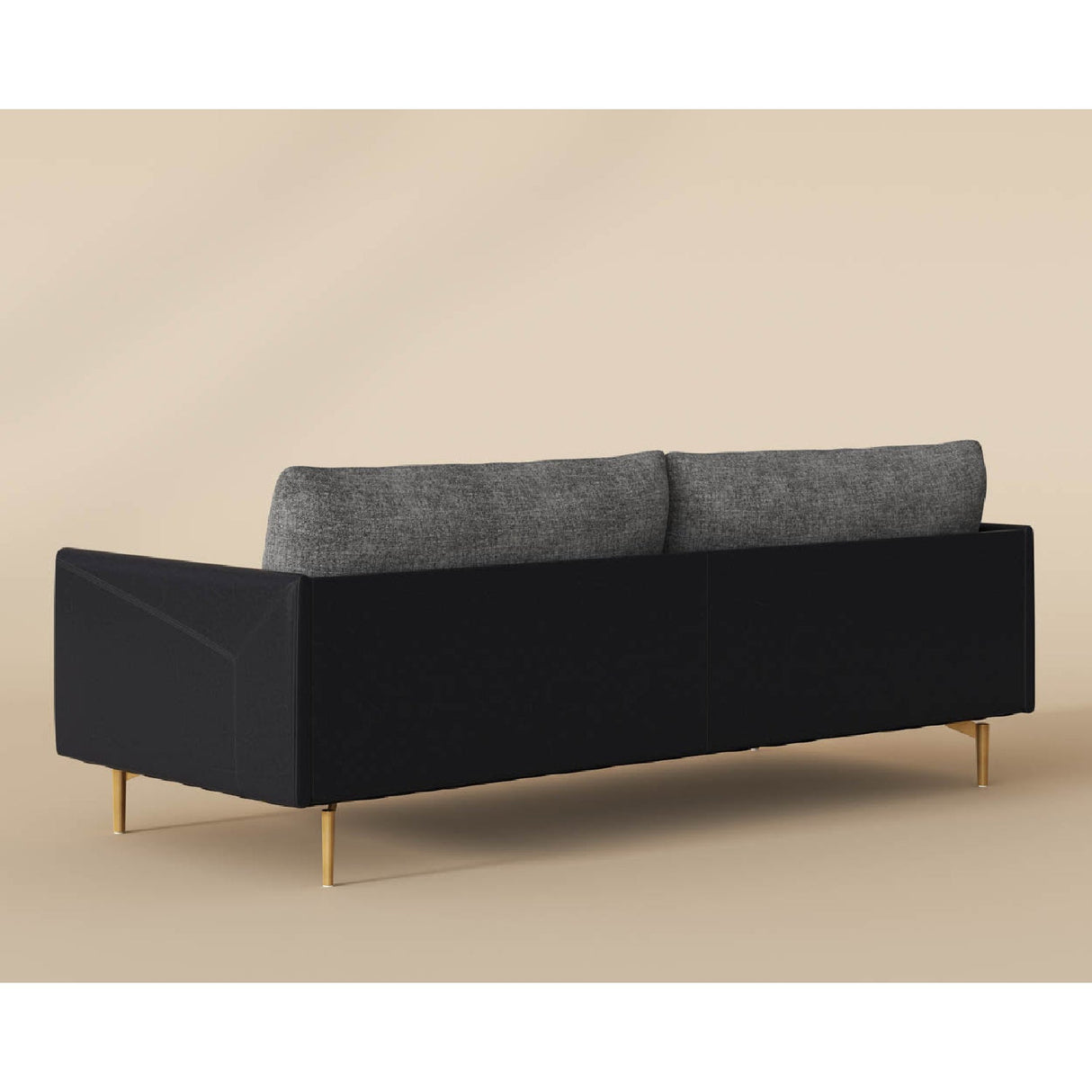Black Leather Framed Sofa by Splendido Ashi, alternate view 4