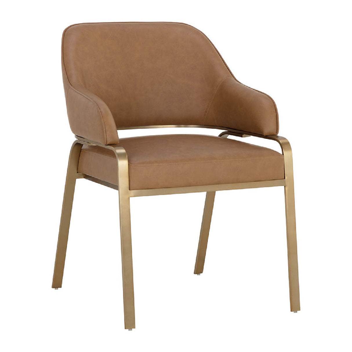 Curved-Back Leather Dining Armchair by Splendido Malachi Dining Chair, alternate view 7