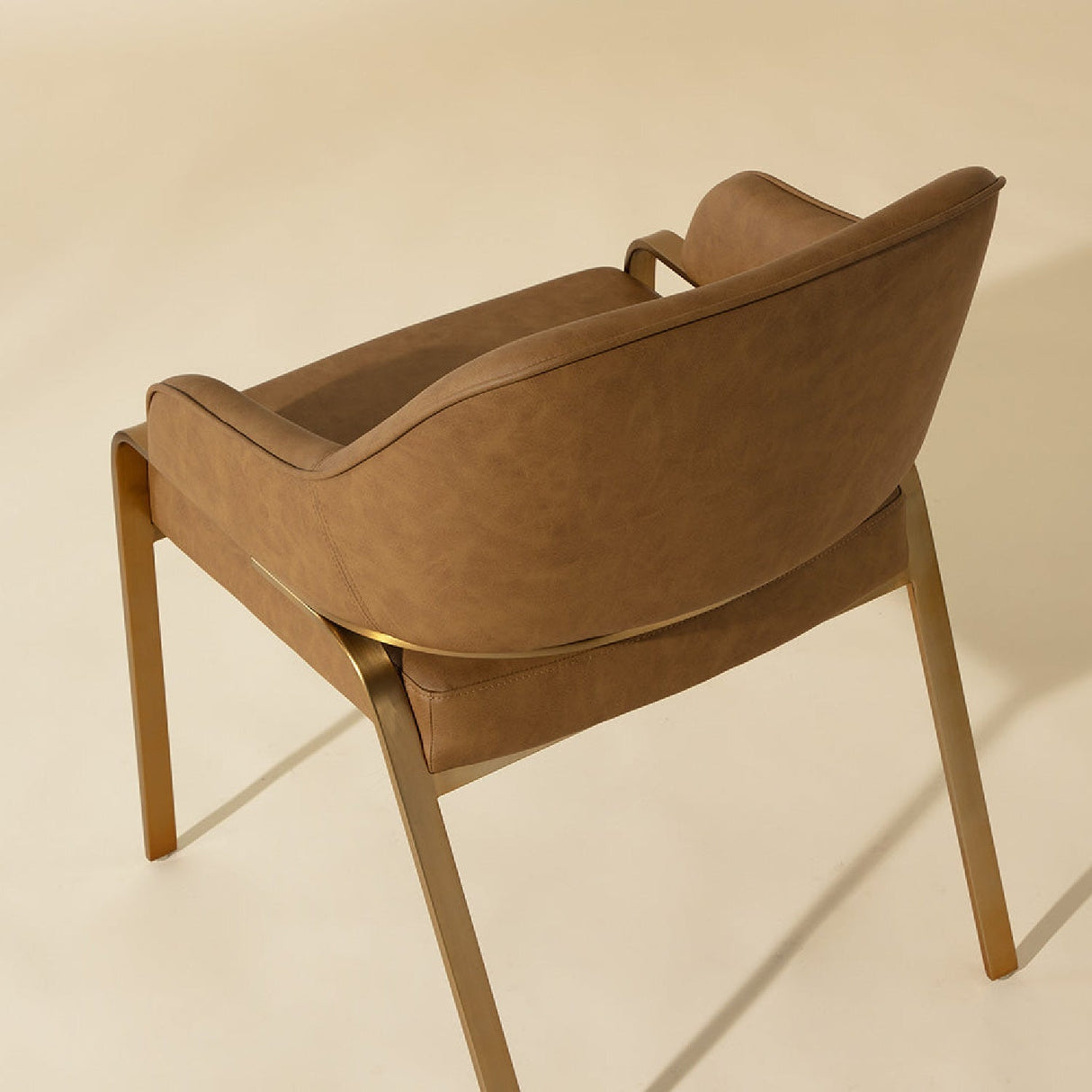 Curved-Back Leather Dining Armchair by Splendido Malachi Dining Chair, alternate view 17