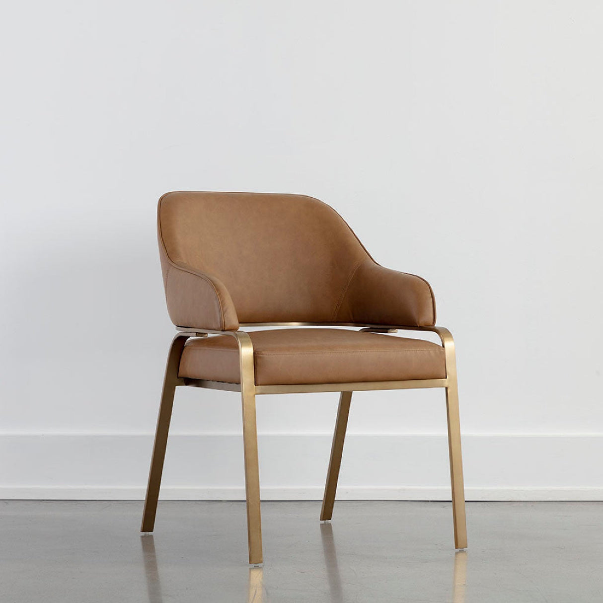 Curved-Back Leather Dining Armchair by Splendido Malachi Dining Chair, alternate view 18