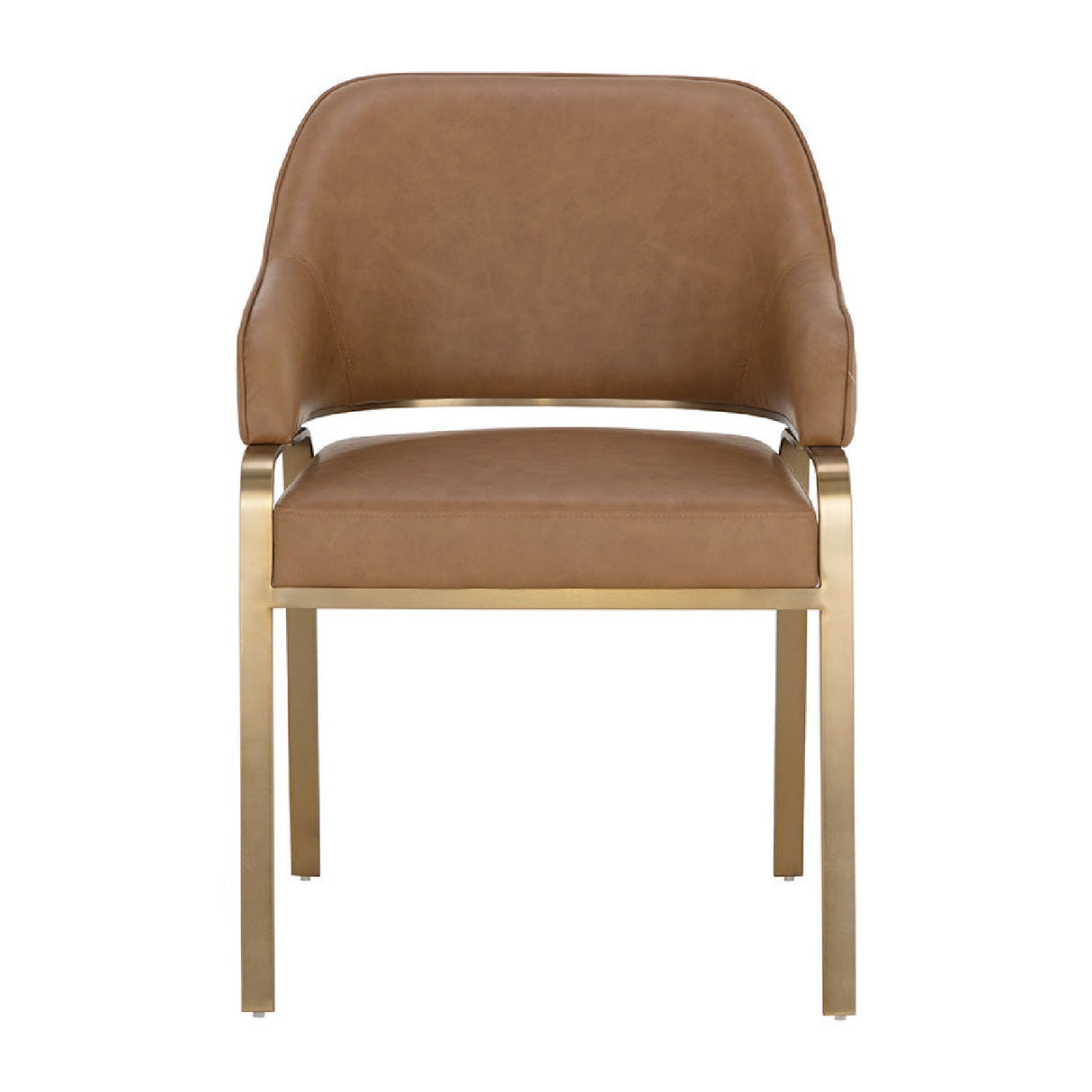 Curved-Back Leather Dining Armchair by Splendido Malachi Dining Chair, alternate view 9
