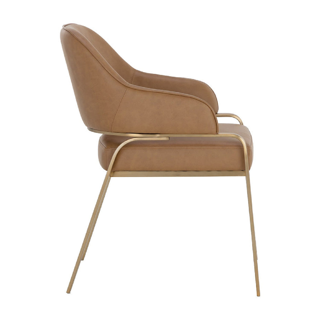Curved-Back Leather Dining Armchair by Splendido Malachi Dining Chair, alternate view 10