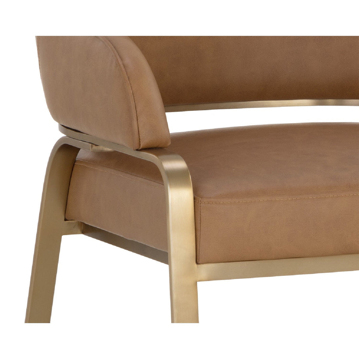 Curved-Back Leather Dining Armchair by Splendido Malachi Dining Chair, alternate view 12