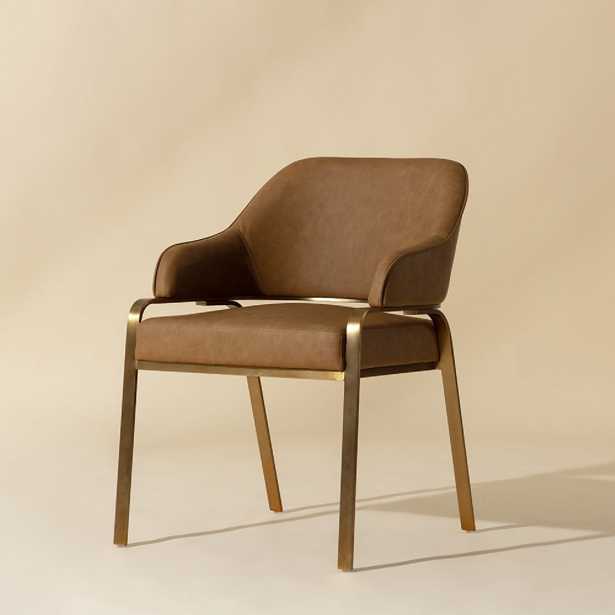 Curved-Back Leather Dining Armchair by Splendido Malachi Dining Chair, alternate view 15