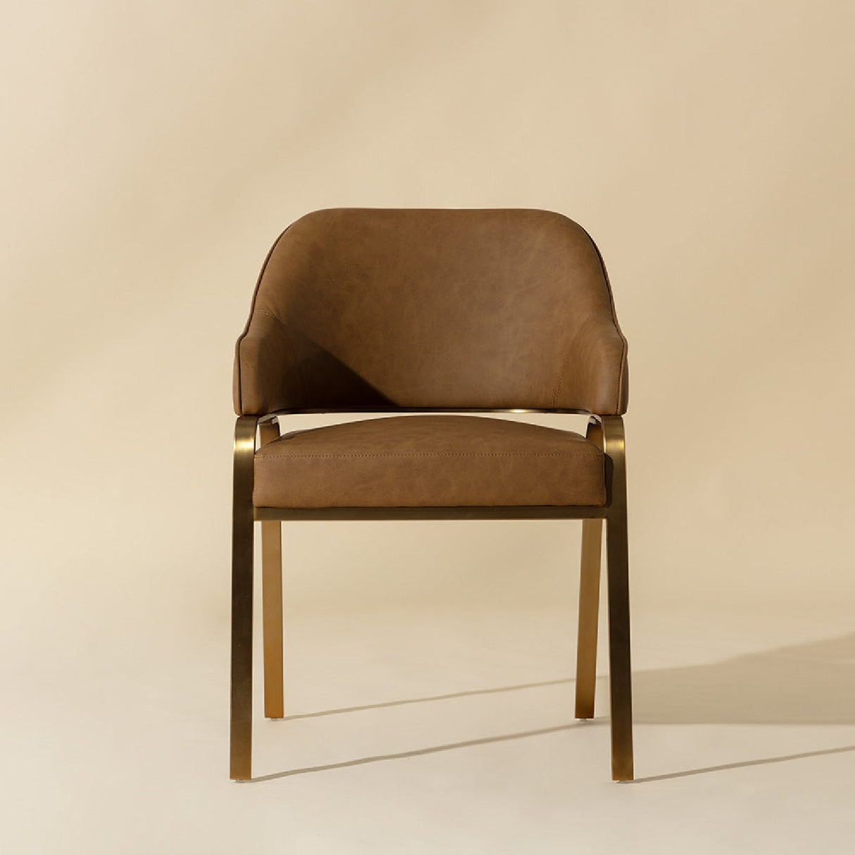 Curved-Back Leather Dining Armchair by Splendido Malachi Dining Chair, alternate view 16
