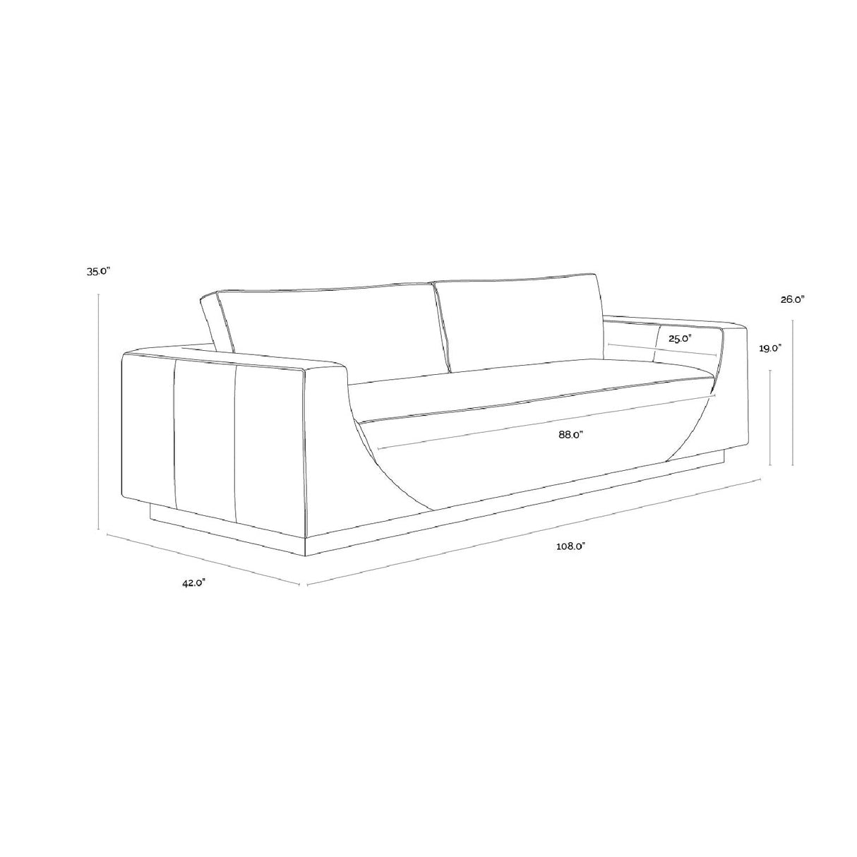 Italian Leather Sofa by Splendido Anakin, alternate view 18