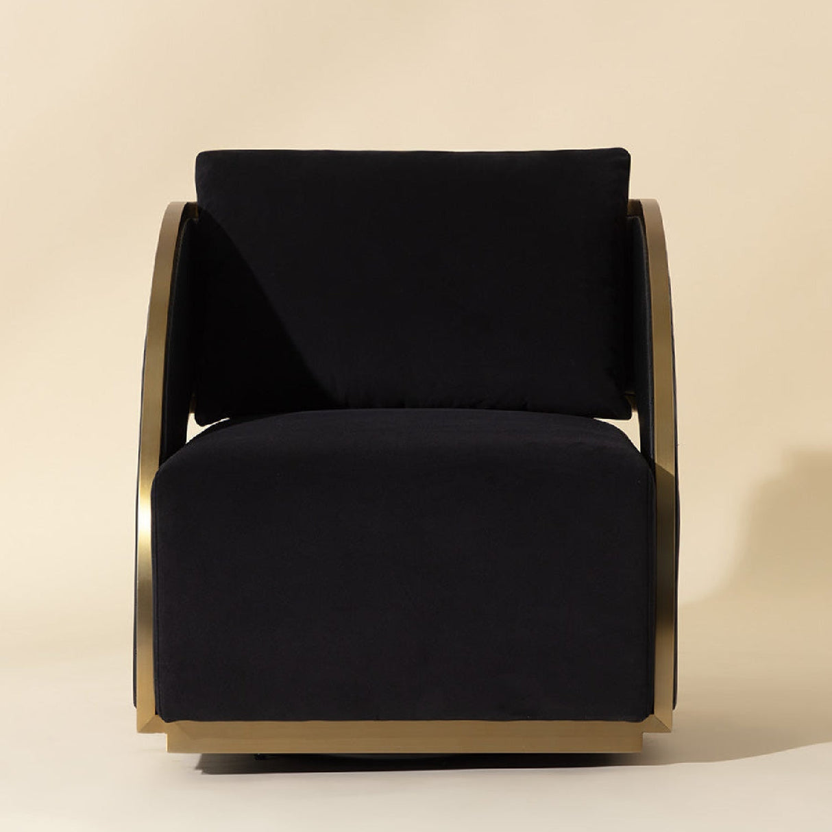Black Leather Swivel Lounge Chair by Splendido Baz Accent Chair, alternate view 4