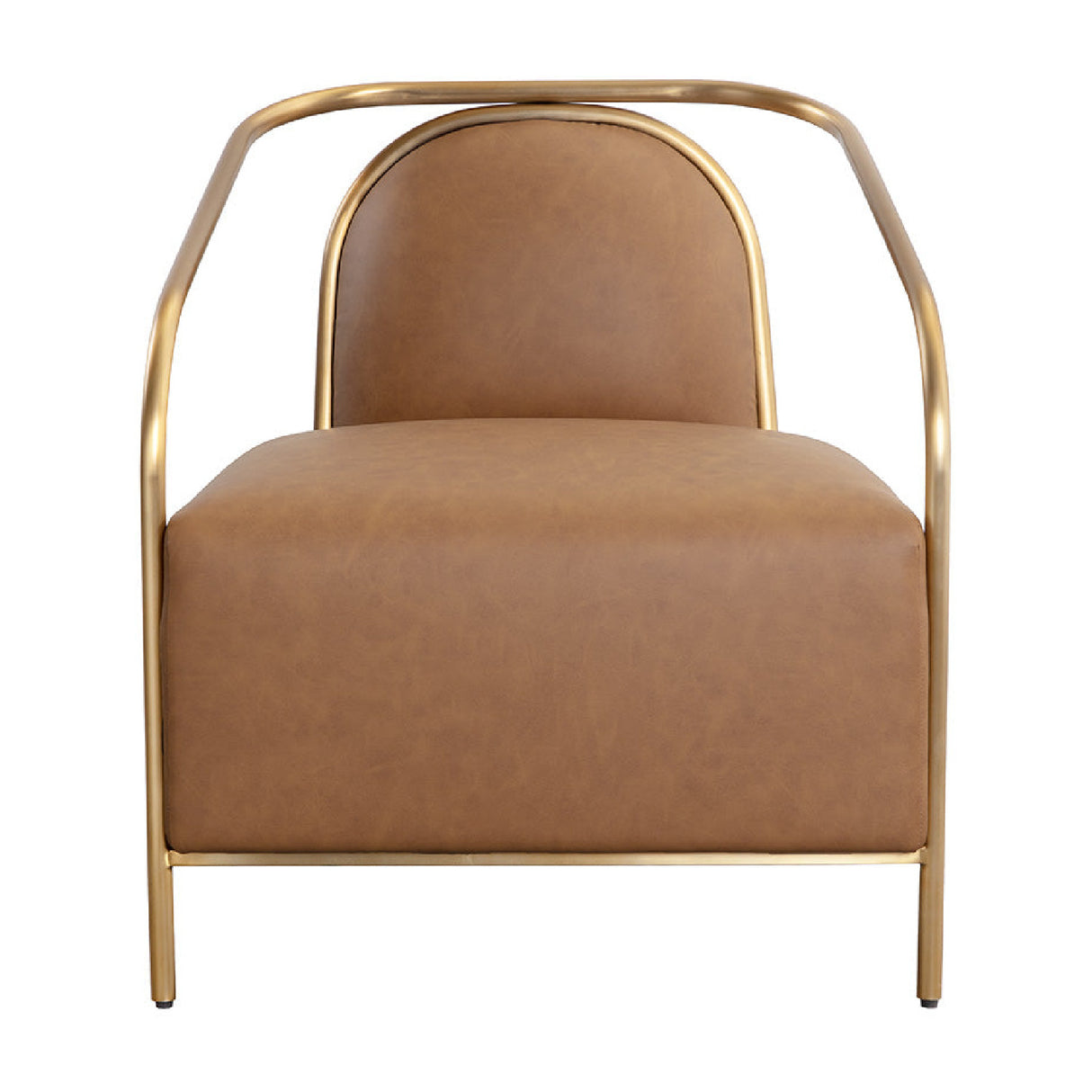 Gold Framed Leather Lounge Chair by Splendido Carter Accent Chair, alternate view 3