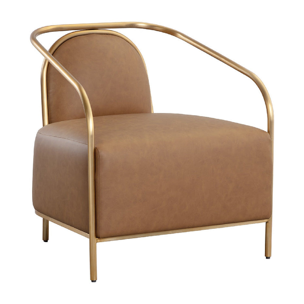 Gold Framed Leather Lounge Chair by Splendido Carter Accent Chair
