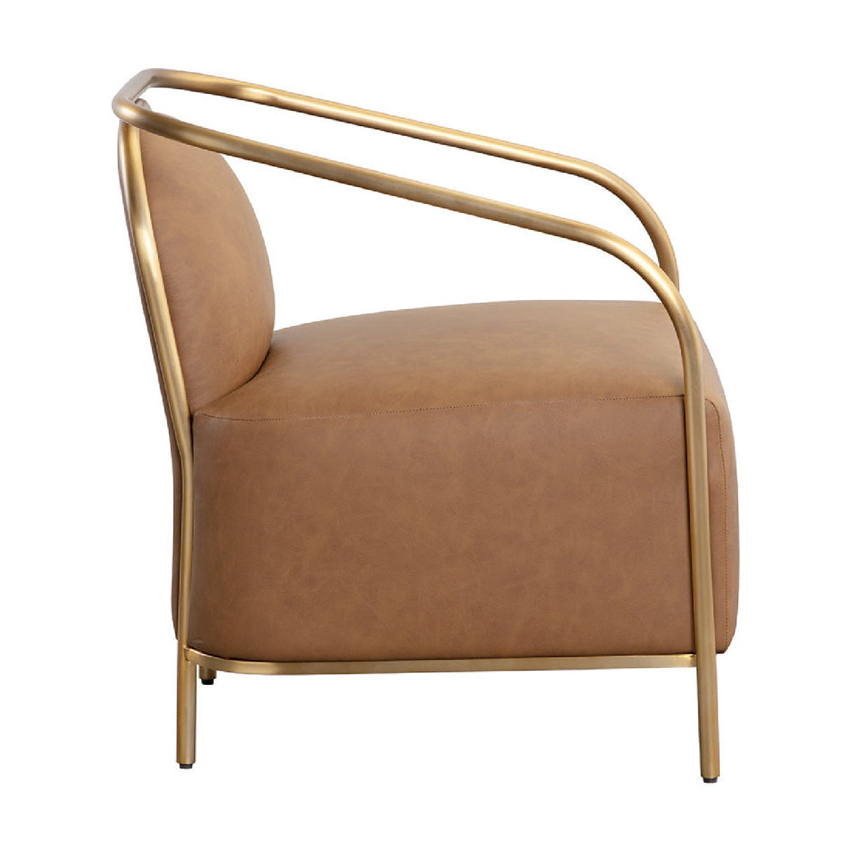 Gold Framed Leather Lounge Chair by Splendido Carter Accent Chair, alternate view 4
