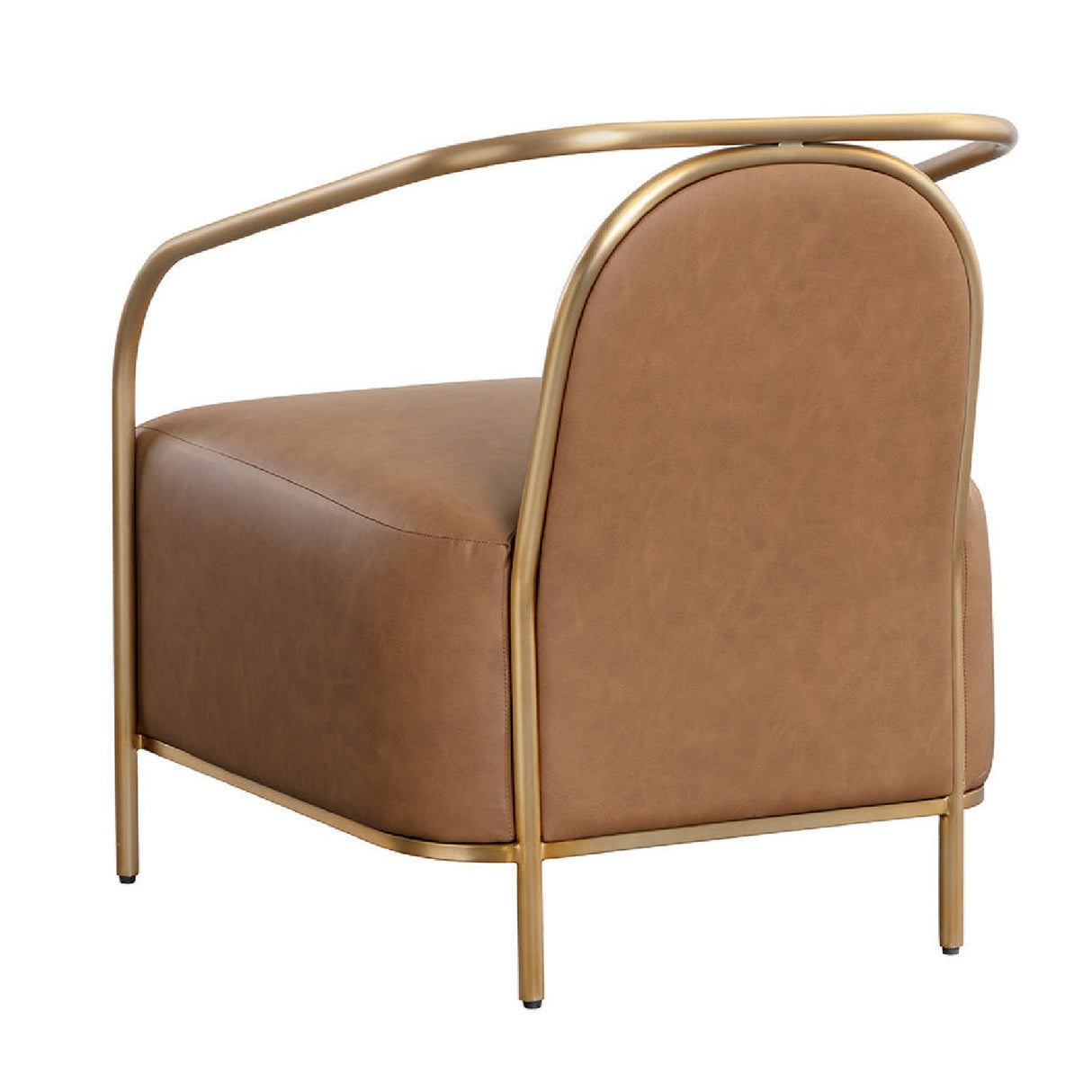 Gold Framed Leather Lounge Chair by Splendido Carter Accent Chair, alternate view 5