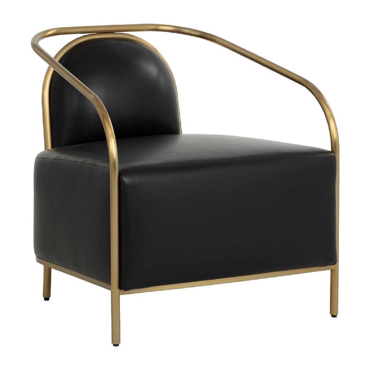 Gold Framed Leather Lounge Chair by Splendido Carter Accent Chair, alternate view 6