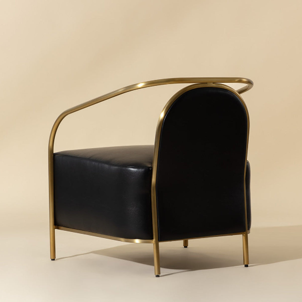 Gold Framed Leather Lounge Chair by Splendido Carter Accent Chair, alternate view 9