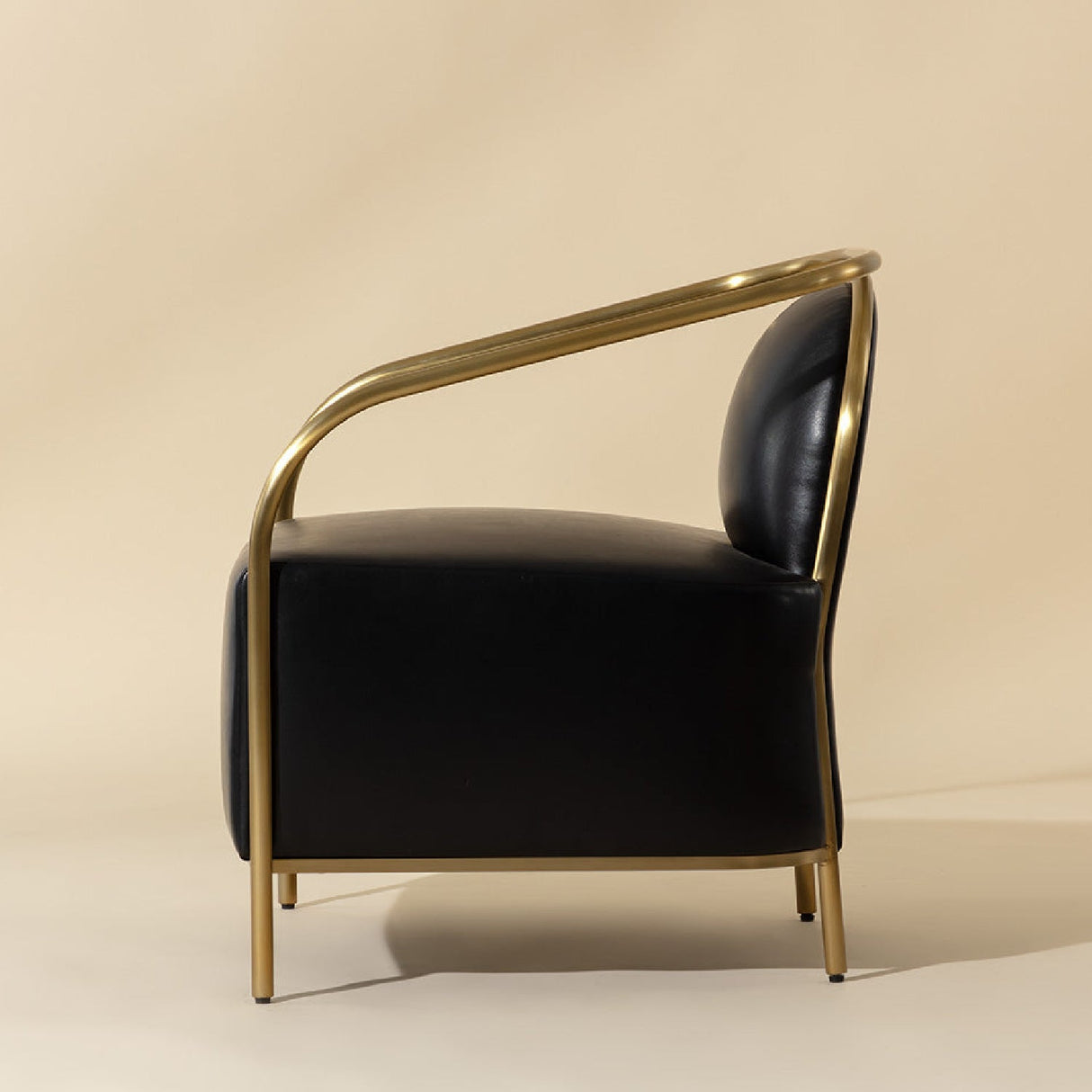 Gold Framed Leather Lounge Chair by Splendido Carter Accent Chair, alternate view 10