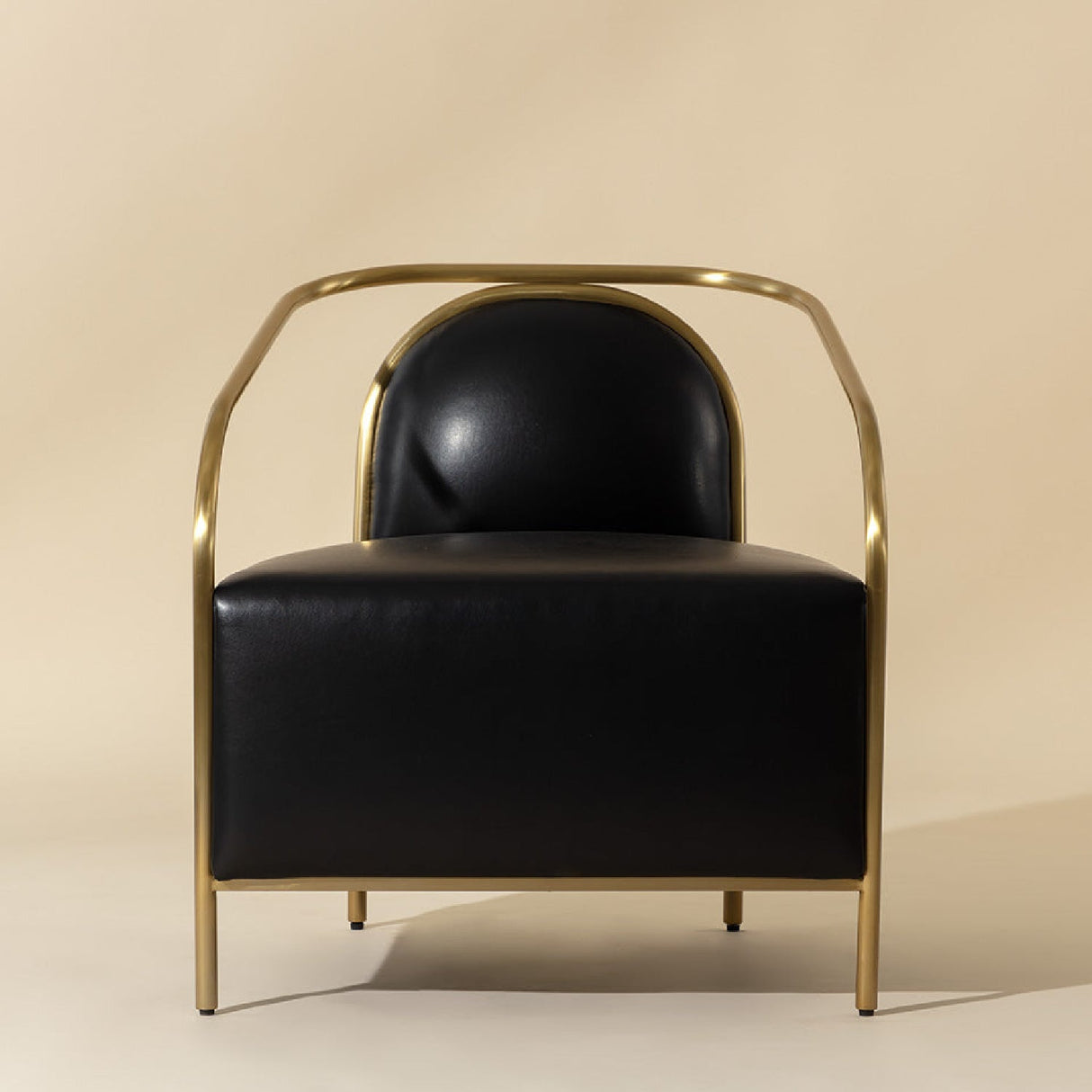 Gold Framed Leather Lounge Chair by Splendido Carter Accent Chair, alternate view 8
