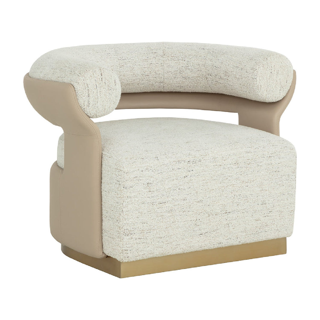 Curved-Back Swivel Lounge Chair by Splendido Olida Accent Chair