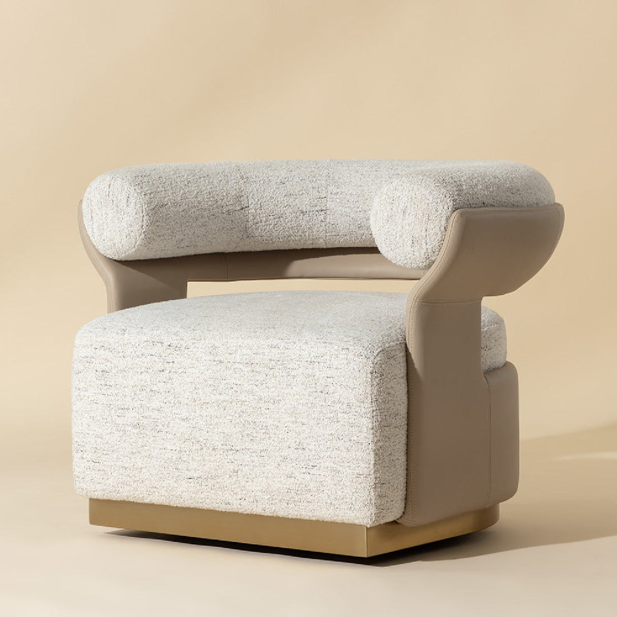 Curved-Back Swivel Lounge Chair by Splendido Olida Accent Chair, alternate view 3